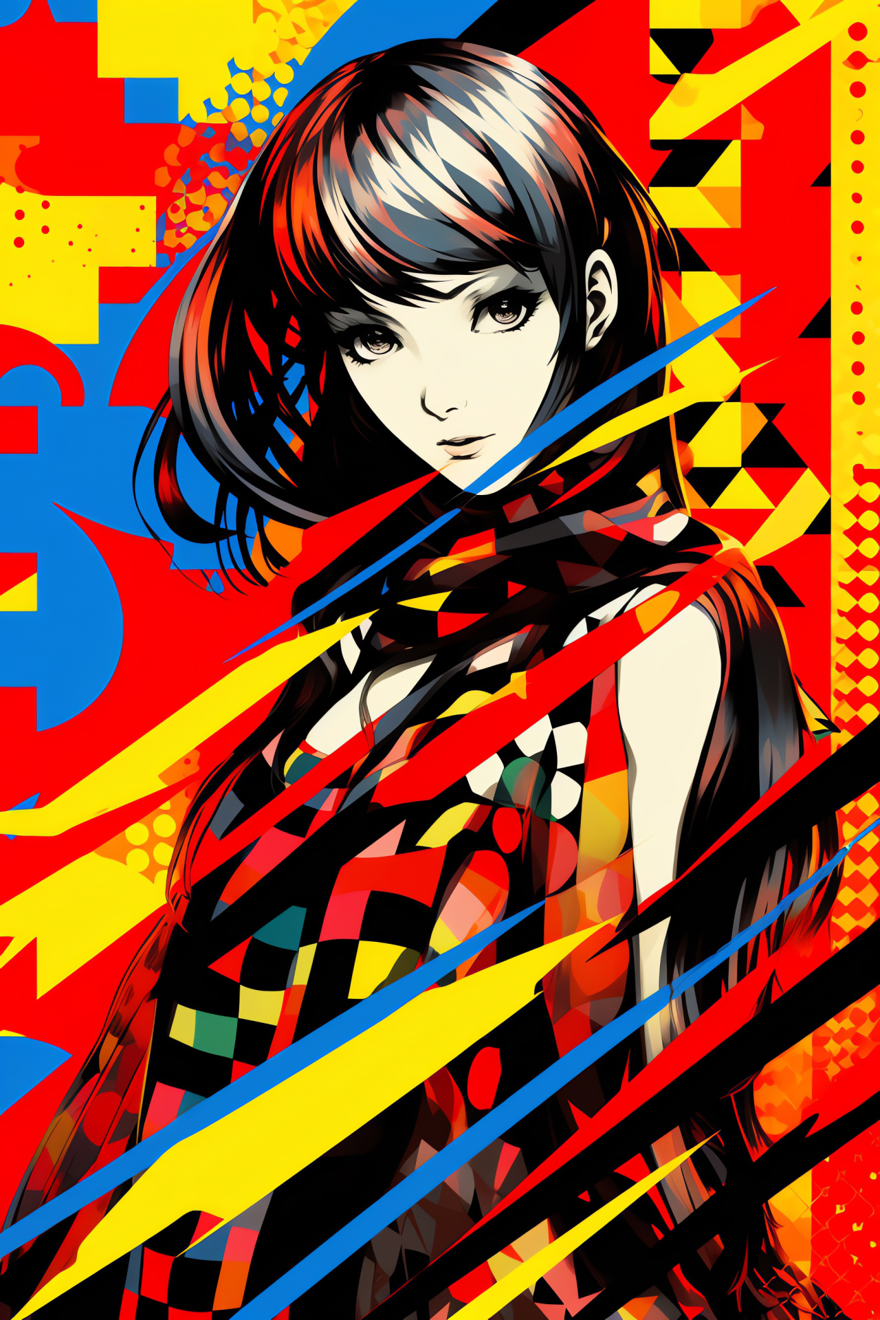 Yukiko Amagi Persona 4, Heiress of Amagi Inn, Fanned flames, Combat stance, Role-playing abstract, HD Phone Wallpaper