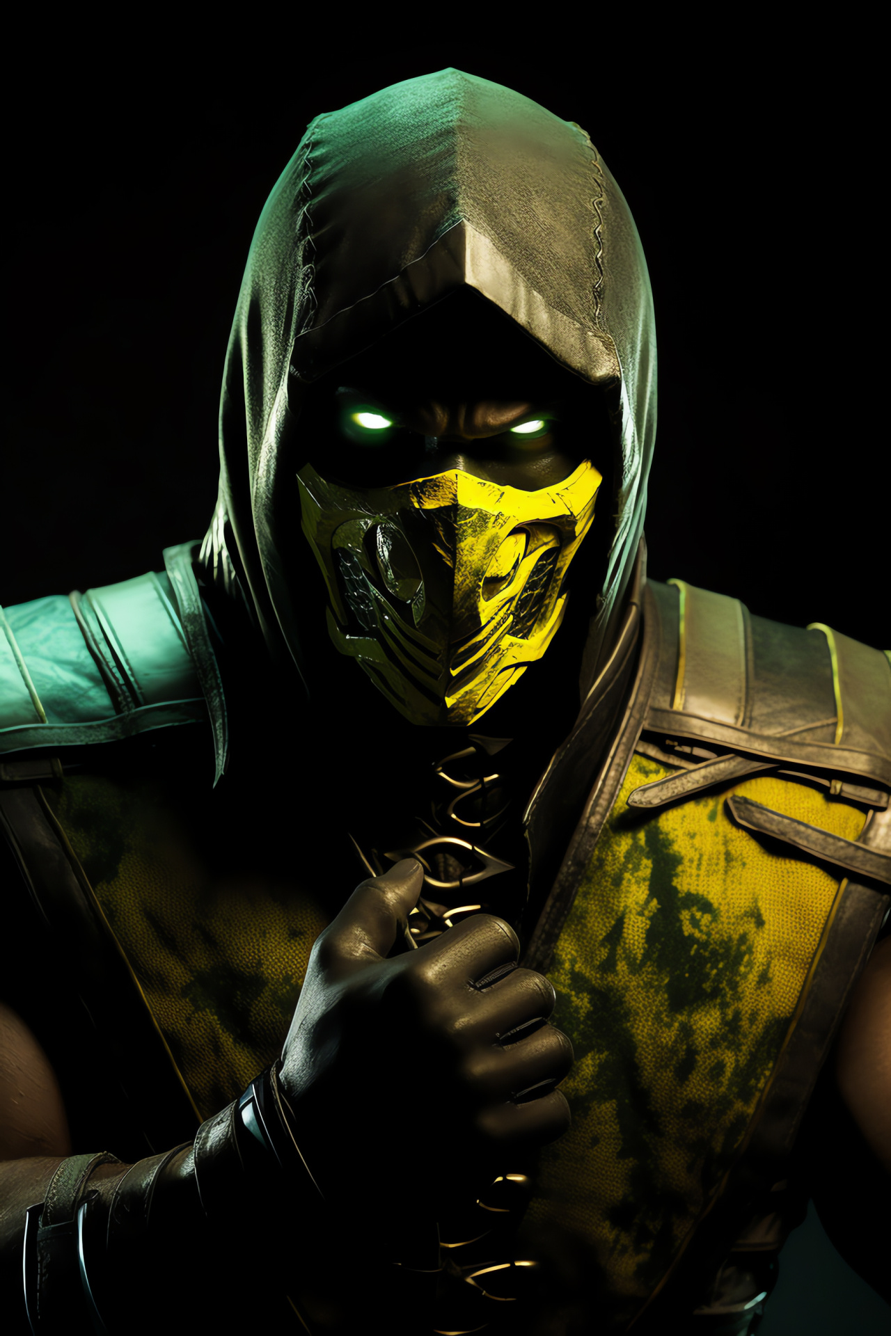 Mortal Kombat assassin Reptile, Green scaled warrior, Stealthy gaming character, Assassin's in-game stance, Reptile's iconic look, HD Phone Image