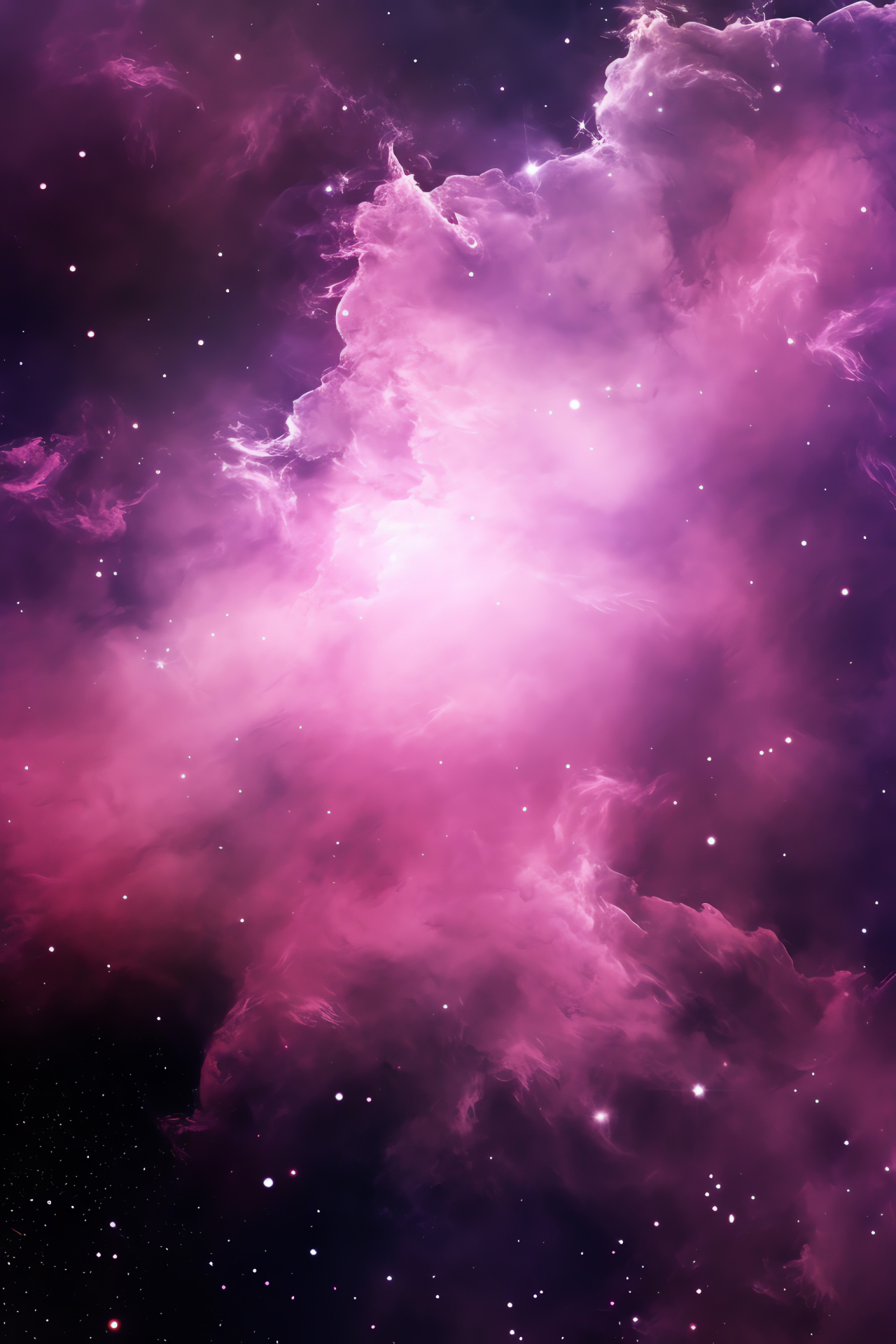 Pink Nebula, Cosmic Beauty, Starry Galaxy, Vibrant Universe, Pastel Cosmos, HD Phone Image