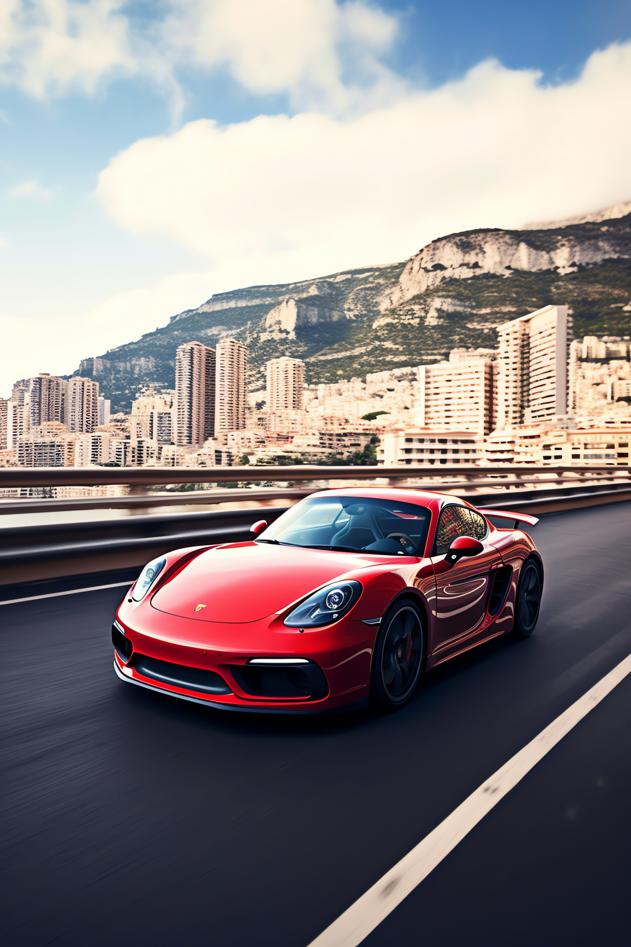 Porsche Cayman at Monaco, Circuit speed, Luxury yachts backdrop, GTS handling, Tight turn capture, HD Phone Wallpaper