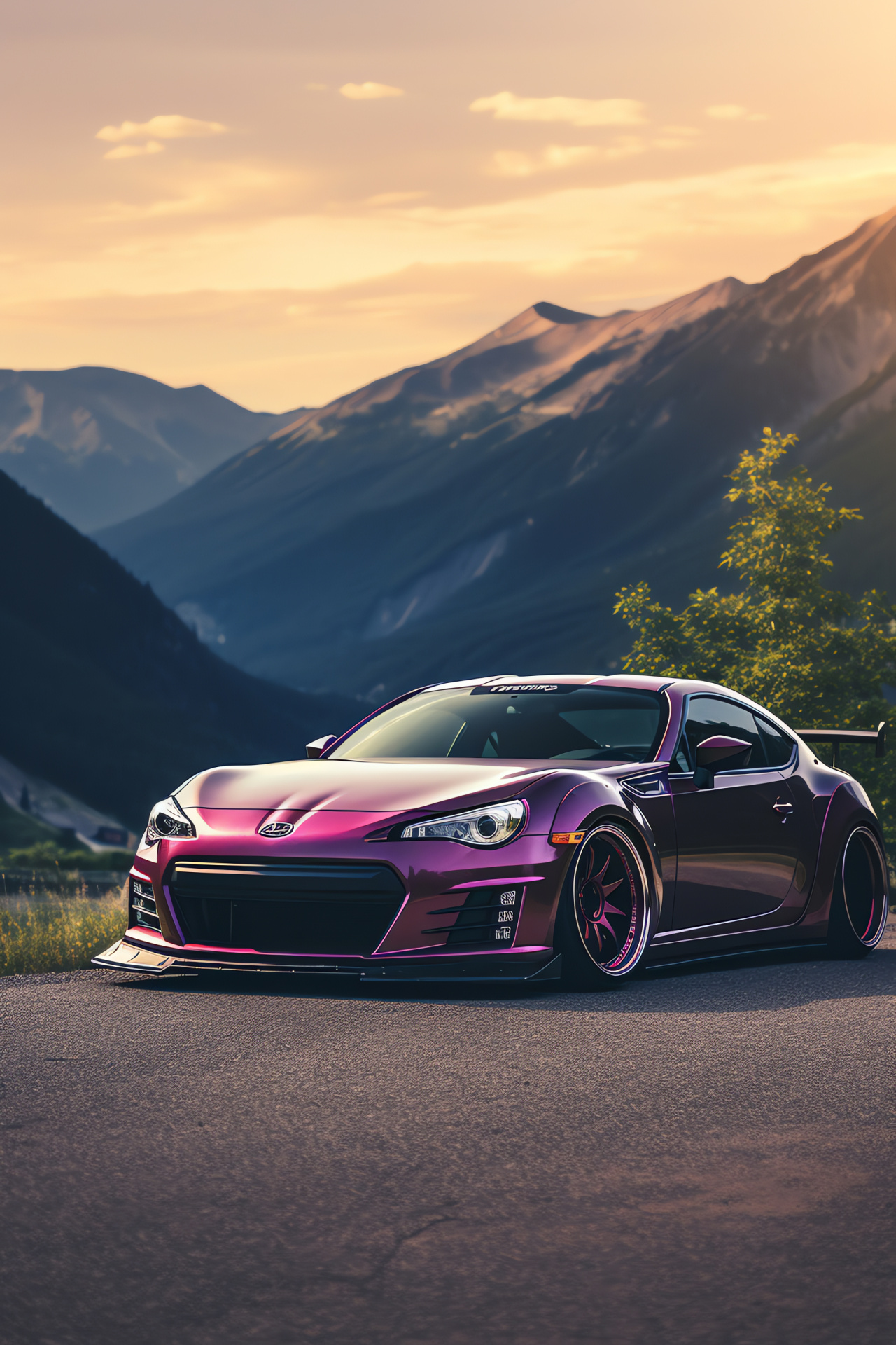 Subaru BRZ stance, JDM sports car, Dynamic auto styling, Performance driving, Enthusiast's choice, HD Phone Wallpaper