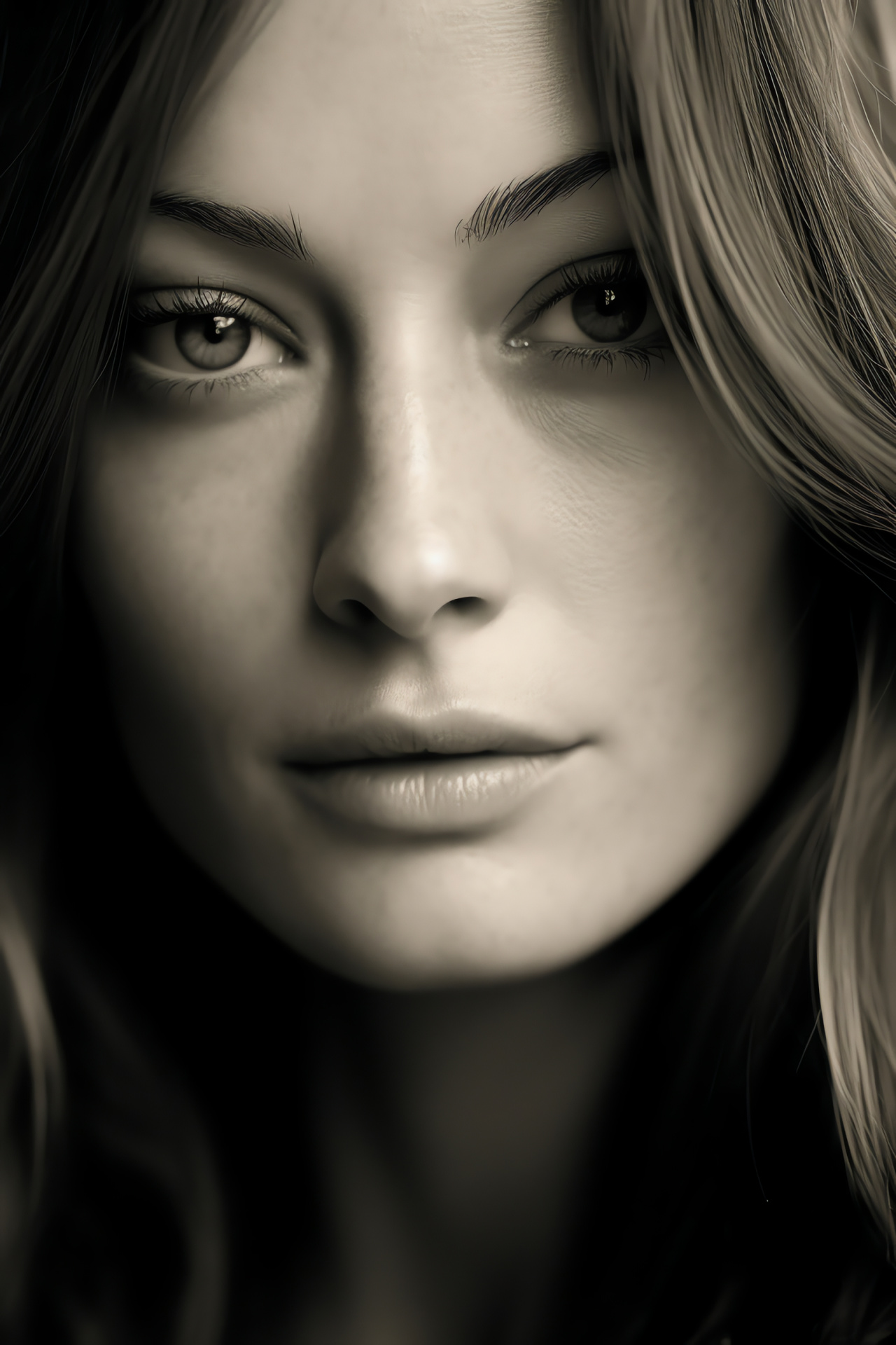 Film star Olivia Wilde, Intimate portrayal, Soft illumination, Gentle shadows, Facial luminance, HD Phone Wallpaper