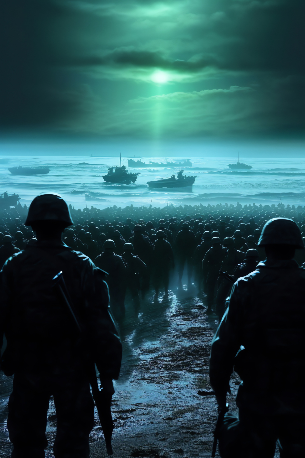 Normandy invasion, WWII films, Allied forces, D-Day shore, Atlantic surf, HD Phone Wallpaper