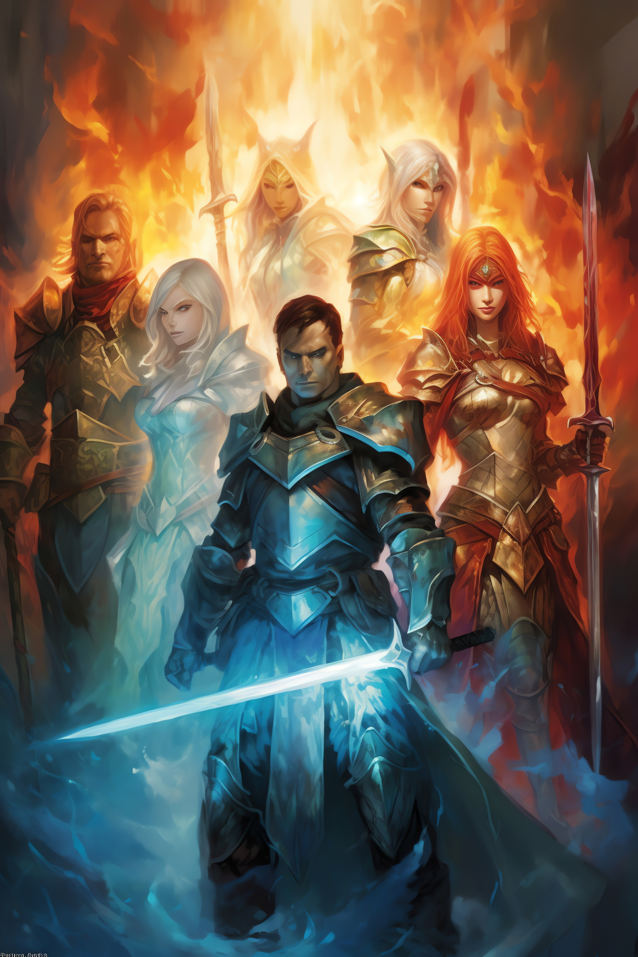 Magic knight figure, Lustrous armored attire, Card game visual, MTG player icon, Adventure within gaming, HD Phone Wallpaper
