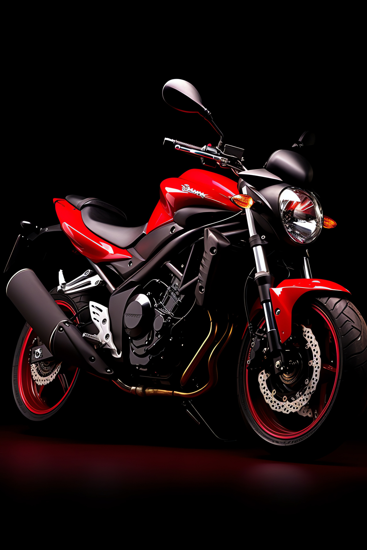 Suzuki SV650X, Retro sport motorcycle, Caf racer essence, High-saturation background, HD Phone Wallpaper