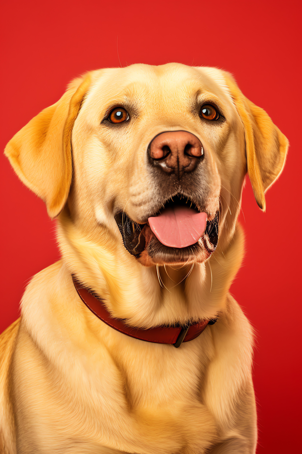 Tranquil Yellow Lab, detailed canine close-up, dog against pop of color, HD Phone Wallpaper