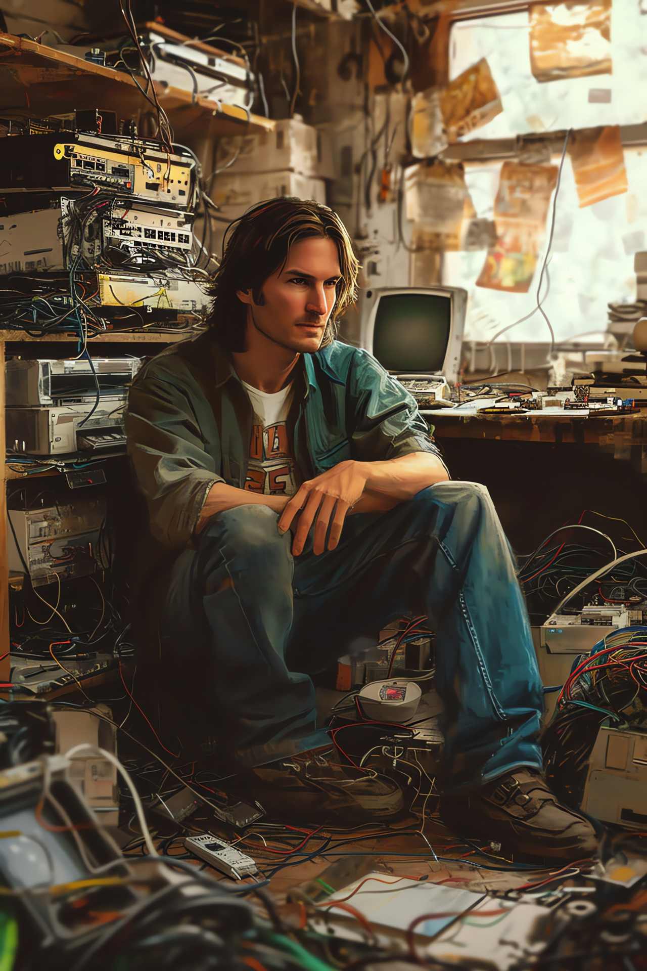 Young Steve Jobs, Early years, Tech pioneer, Informal style, Inspirational entrepreneur, HD Phone Image