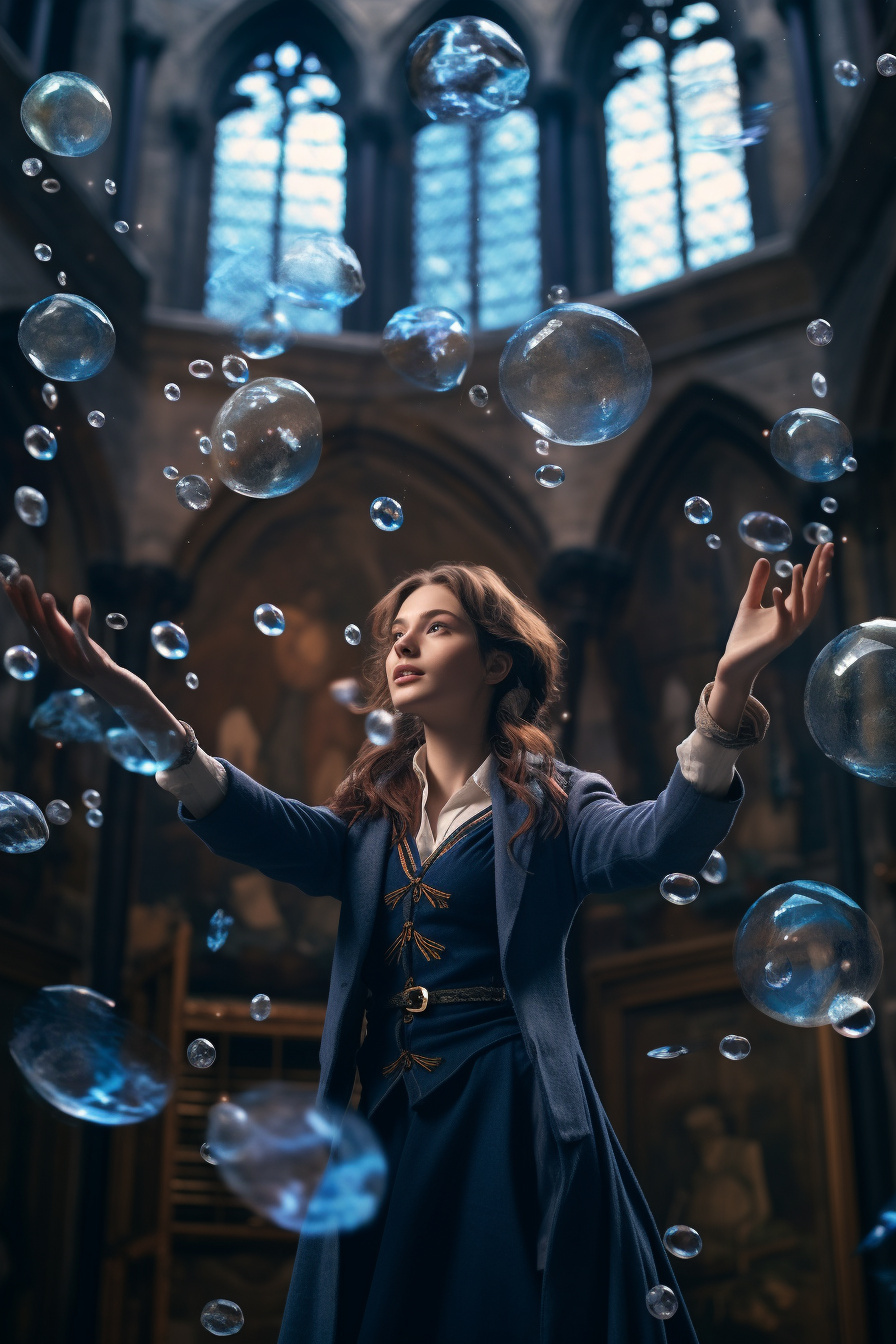 Ravenclaw magic, Levitation spell, Magical education, Hogwarts grounds, Airborne objects, HD Phone Image