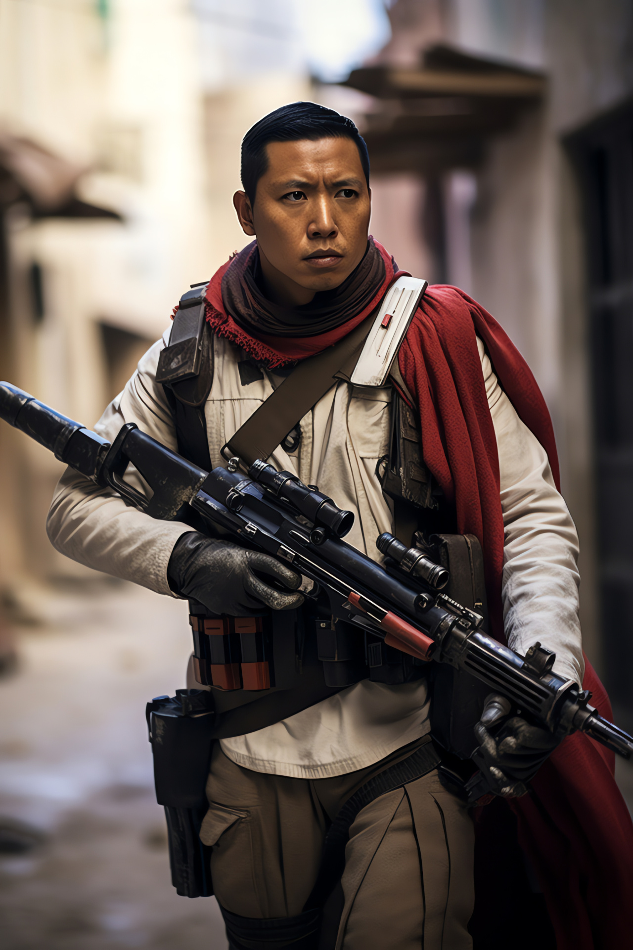 Chirrut mwe, Blind warrior, Star Wars fighter, Battle scene, Imperial foes, HD Phone Wallpaper