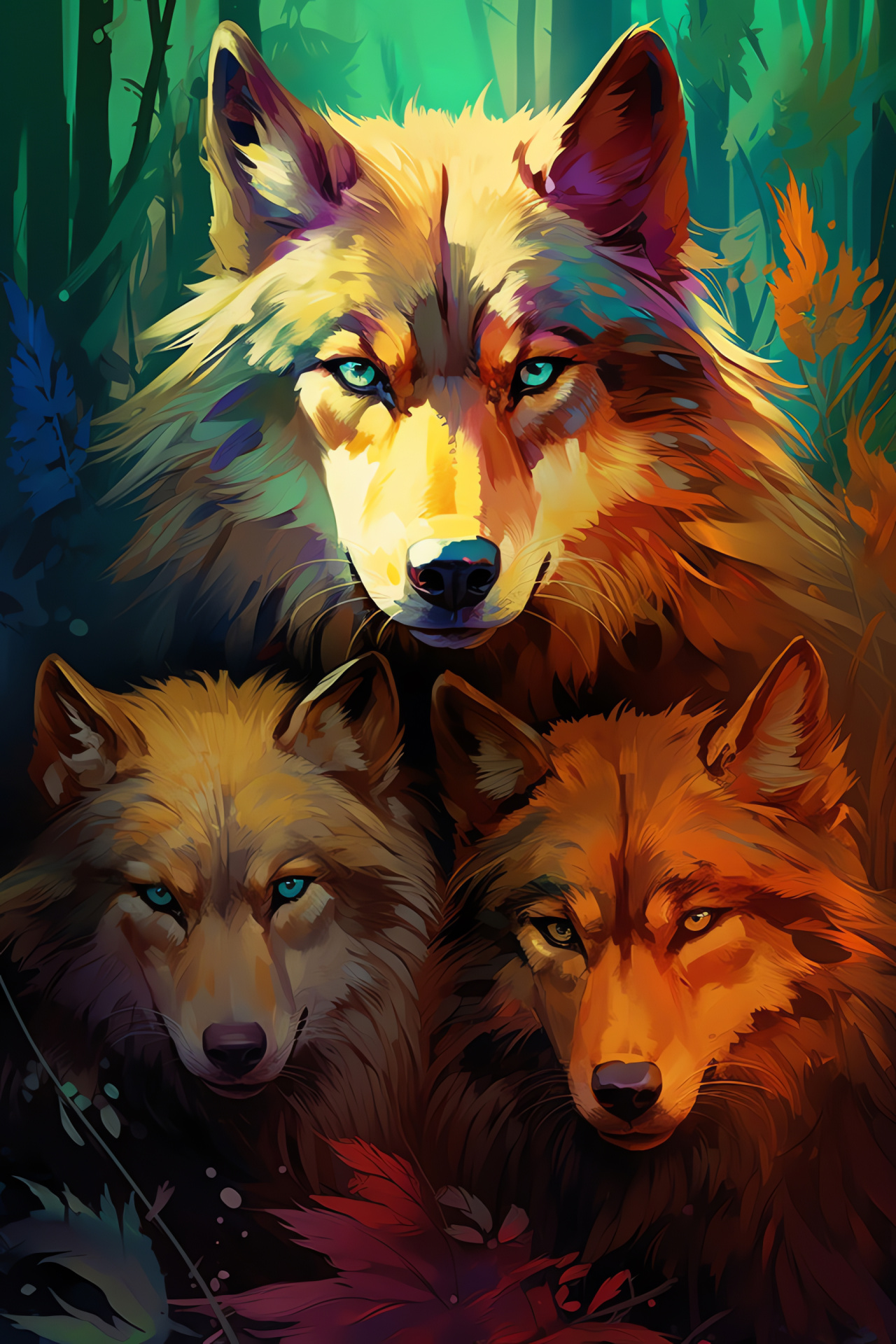 Jungle wolves, Wildlife pack, Brown gaze, Indian subcontinent, Wild canids, HD Phone Wallpaper