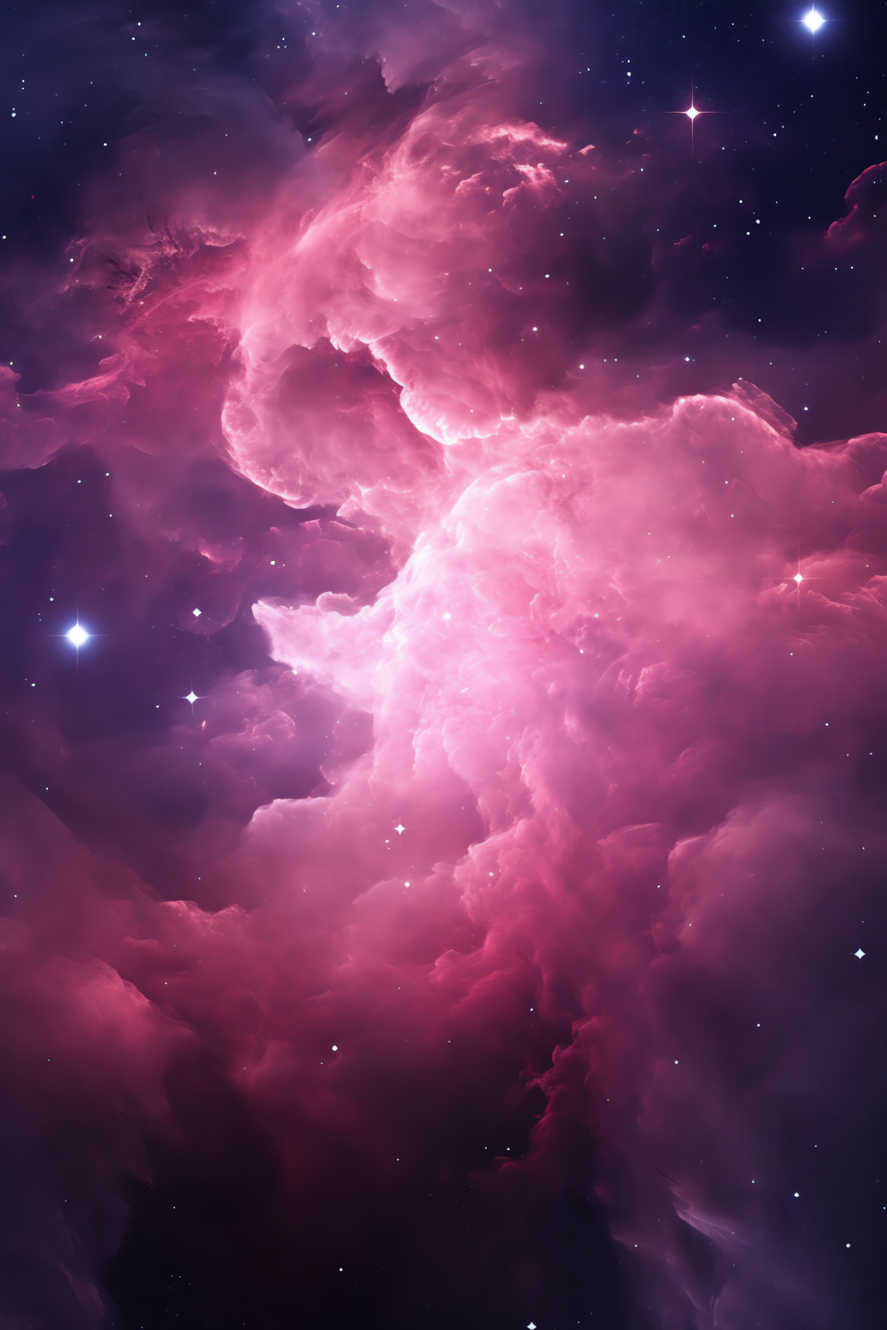 Rosette Nebula, Celestial patterns, Galaxy span, Nebula brilliance, Astronomical hue, HD Phone Wallpaper