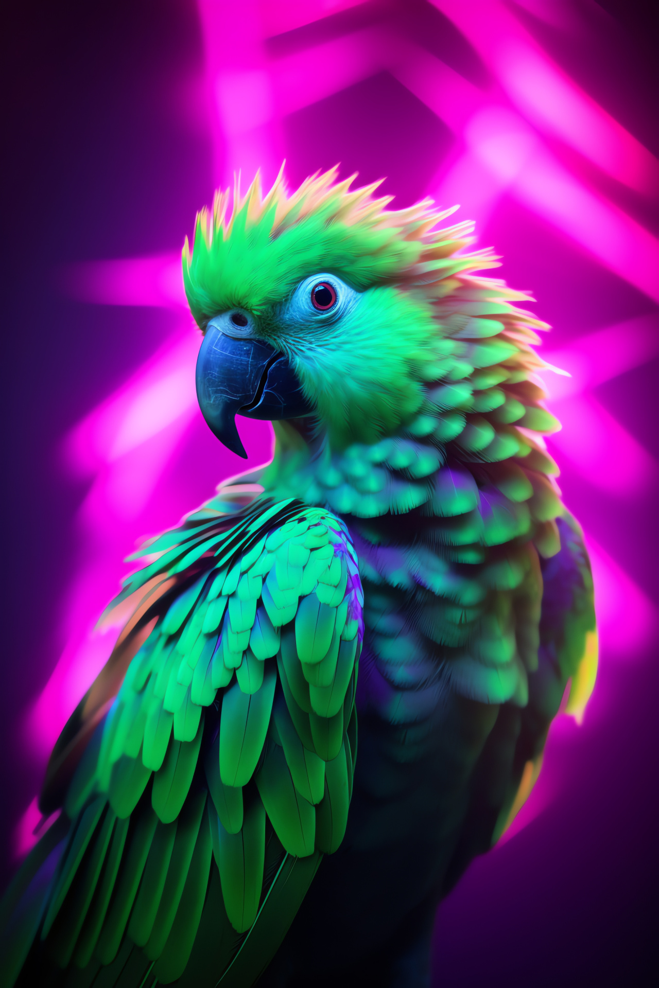 Parrot, Dual-tone feather bird, Posing avian grace, Simplistic radiant background, HD Phone Wallpaper