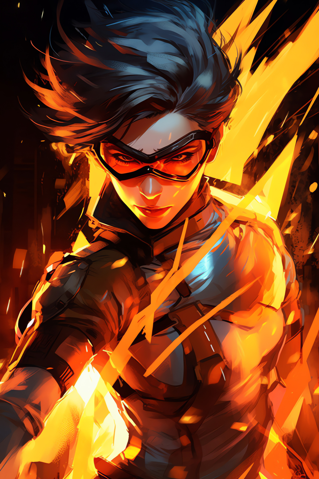 Overwatch agile Tracer, Tactical warfare, Urban engagement, Fighter's attire, Iconic gear representation, HD Phone Wallpaper