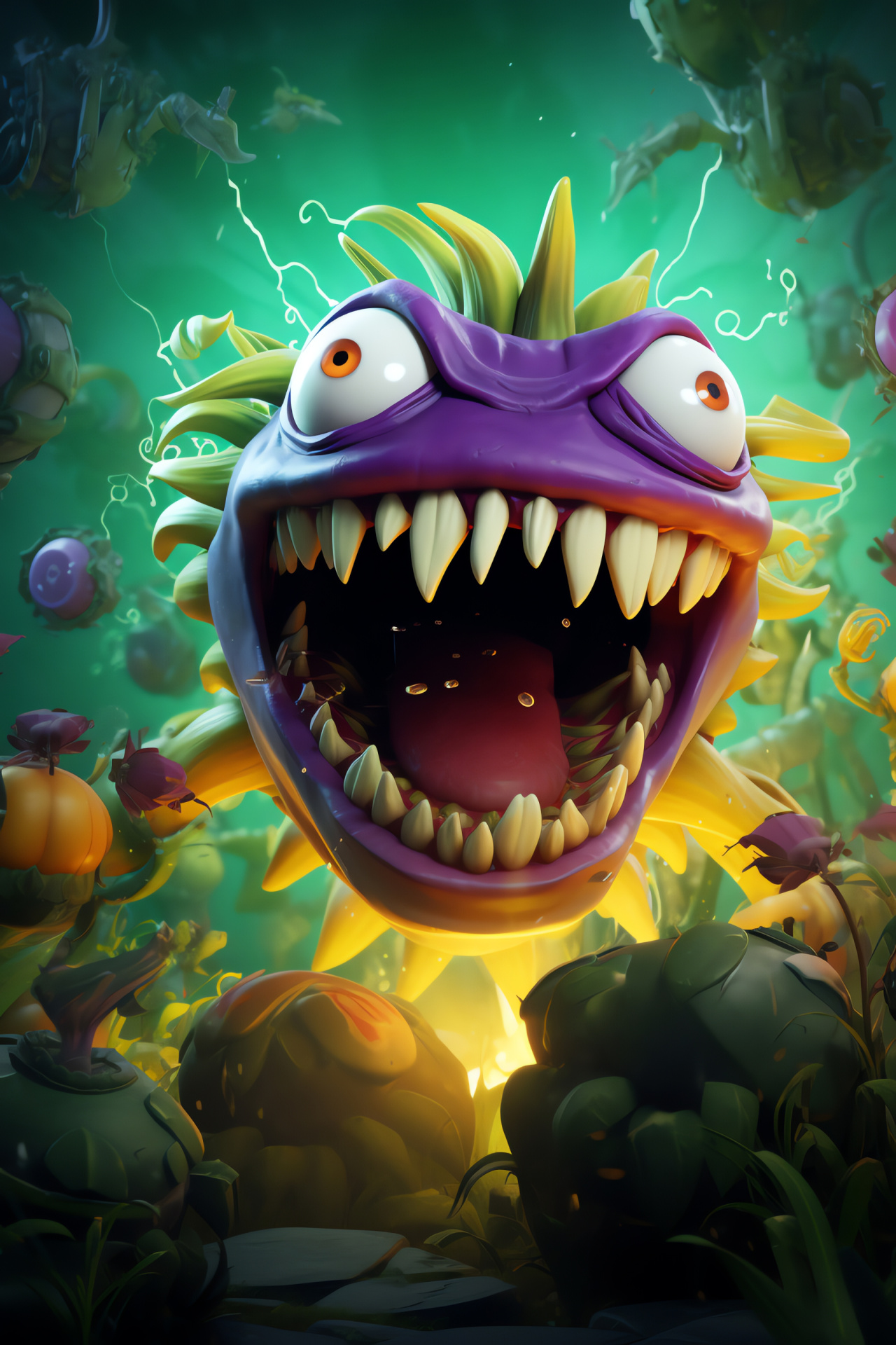 Plant vs. Zombies character, PVZ Chomper, Garden defender, Playful design, Hungry plant, HD Phone Image