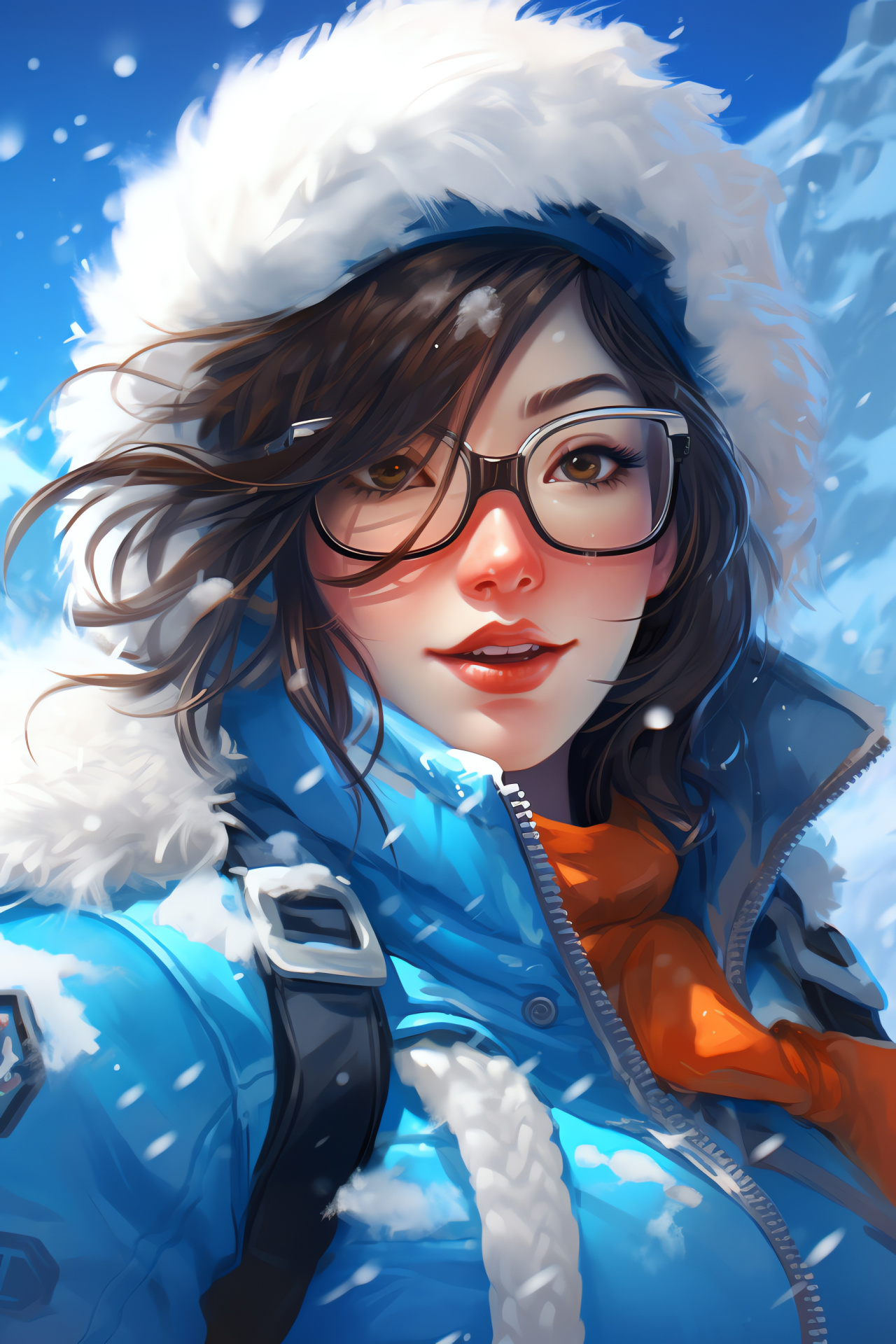 Overwatch lineup, Mei fighter, Frosty ultimatum, LA landmark, Iconic signage, HD Phone Image