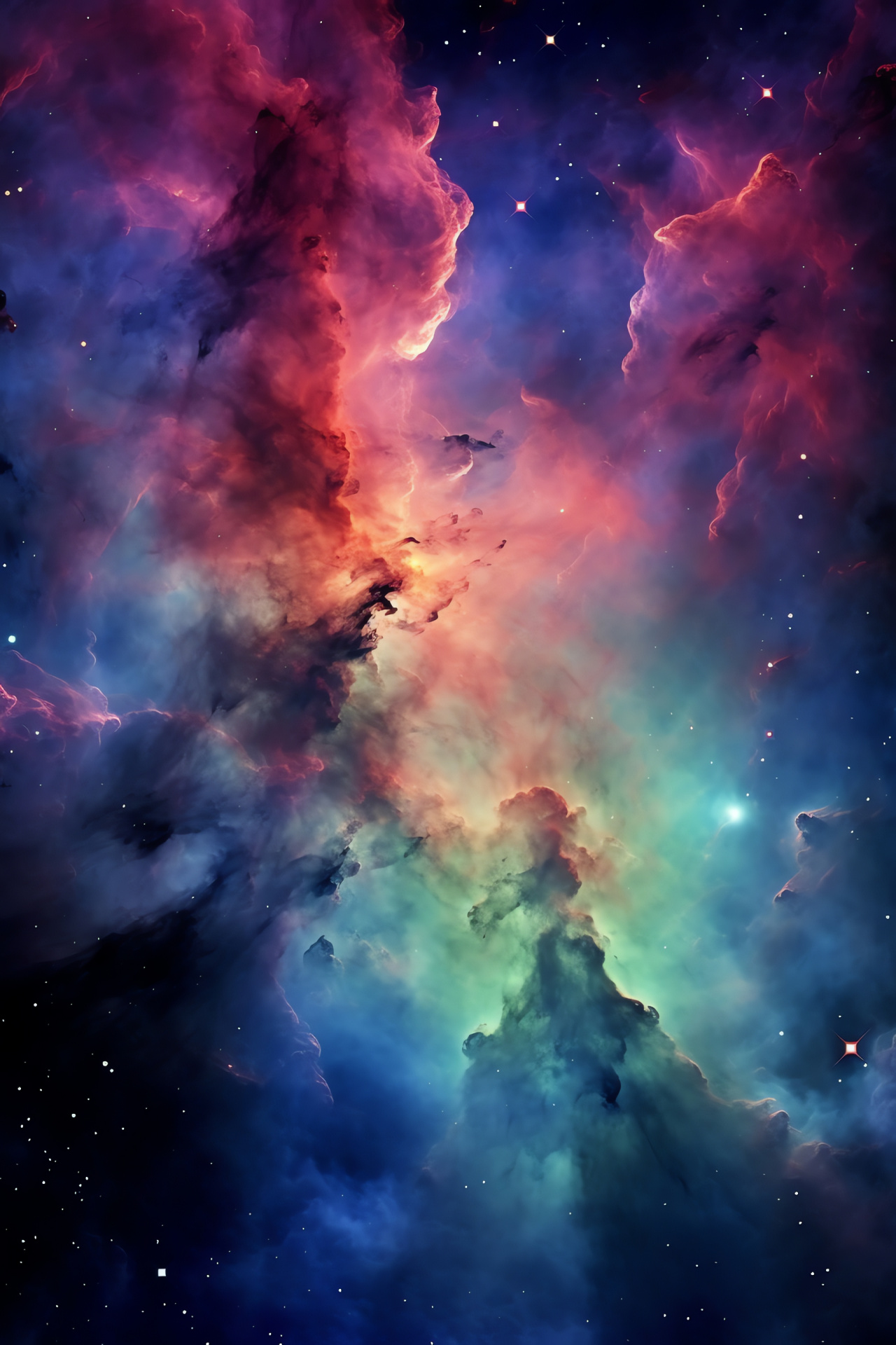 Celestial incubator, Northern cross nebula, Constellation scene, Astral haze, Cosmic elements, HD Phone Wallpaper