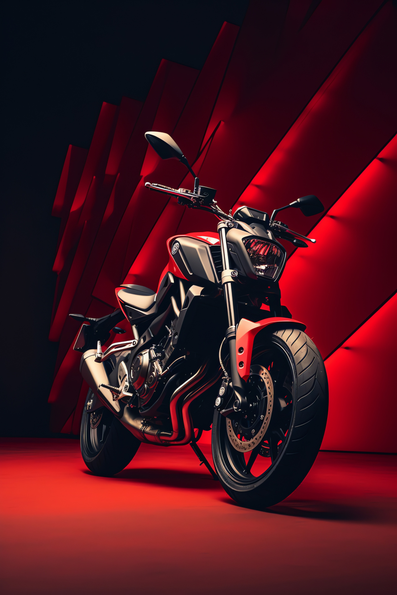 Yamaha FZ-07 profile, Bold motorcycle style, Thrill-seeker's ride, Urban biker's red, Sleek two-wheeler elegance, HD Phone Wallpaper