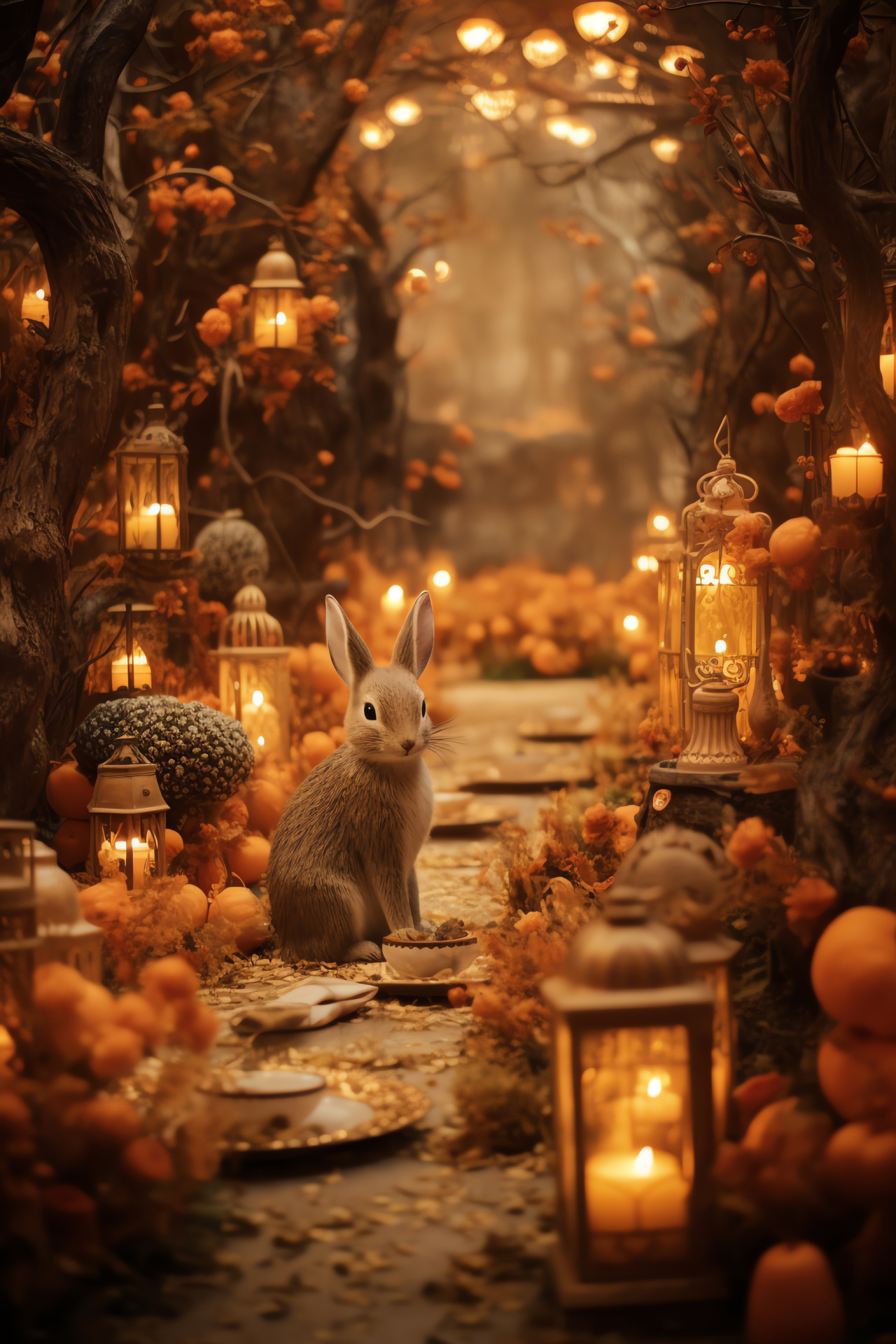 Mythical forest ambiance, Festive foliage scenery, Timbered woodland, Fallen leaf carpet, Autumnal chromatic palette, HD Phone Image