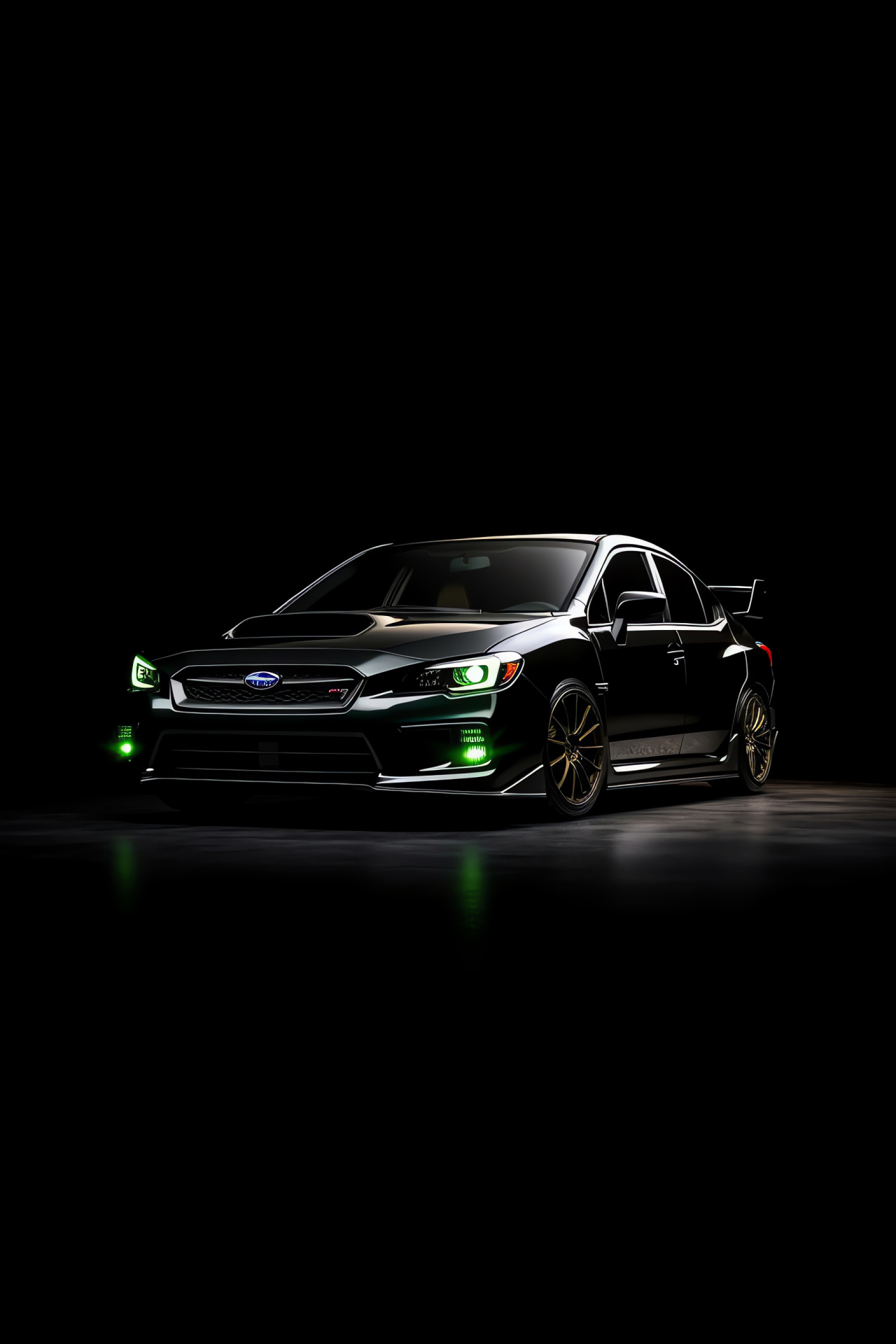 Premium sports model, Impreza WRX STI, exclusive angle, luxury appearance, monochromatic backdrop, HD Phone Wallpaper