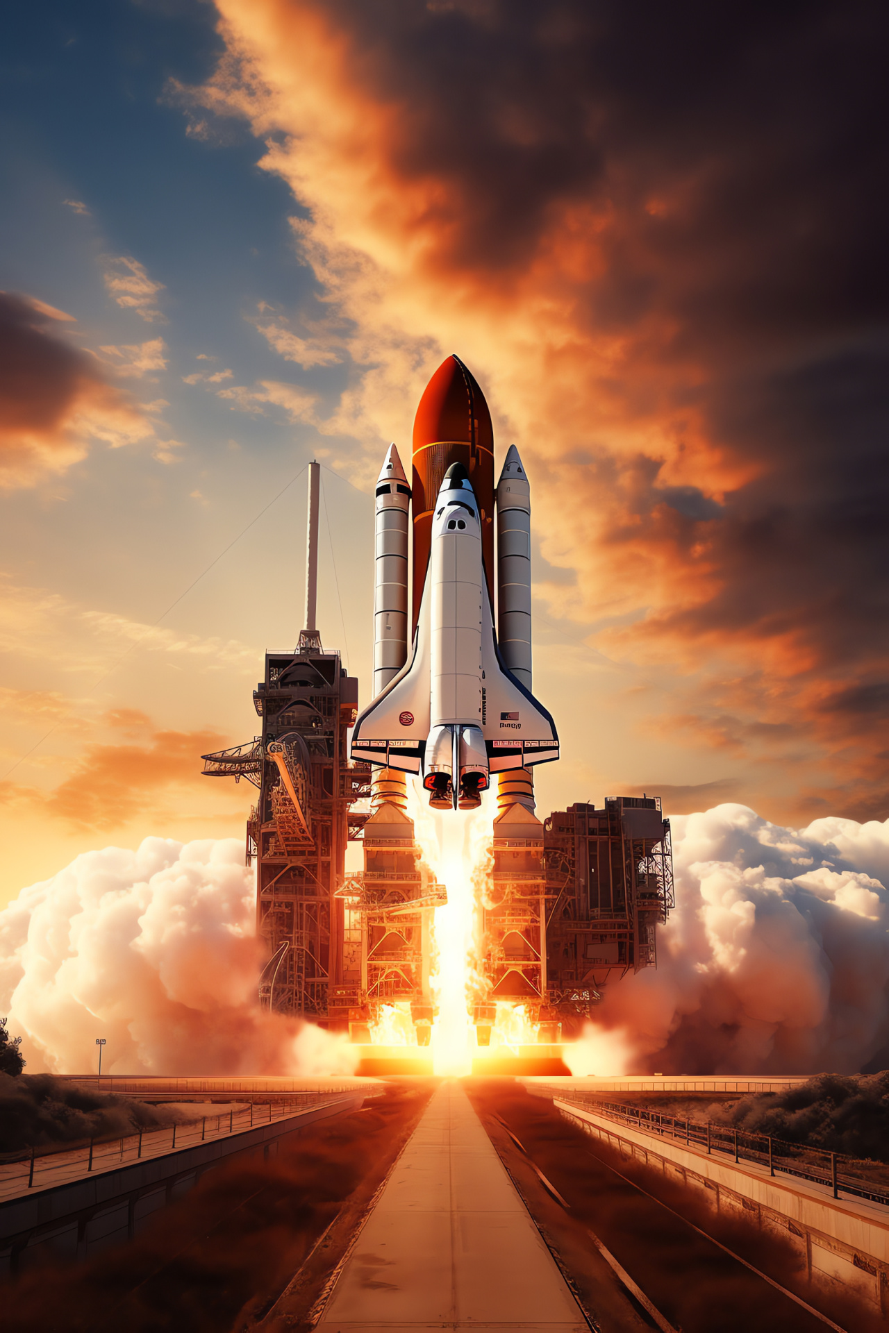 Spacecraft propulsion, Launch event, Space liftoff, Orange fiery blast, Space endeavor, HD Phone Wallpaper