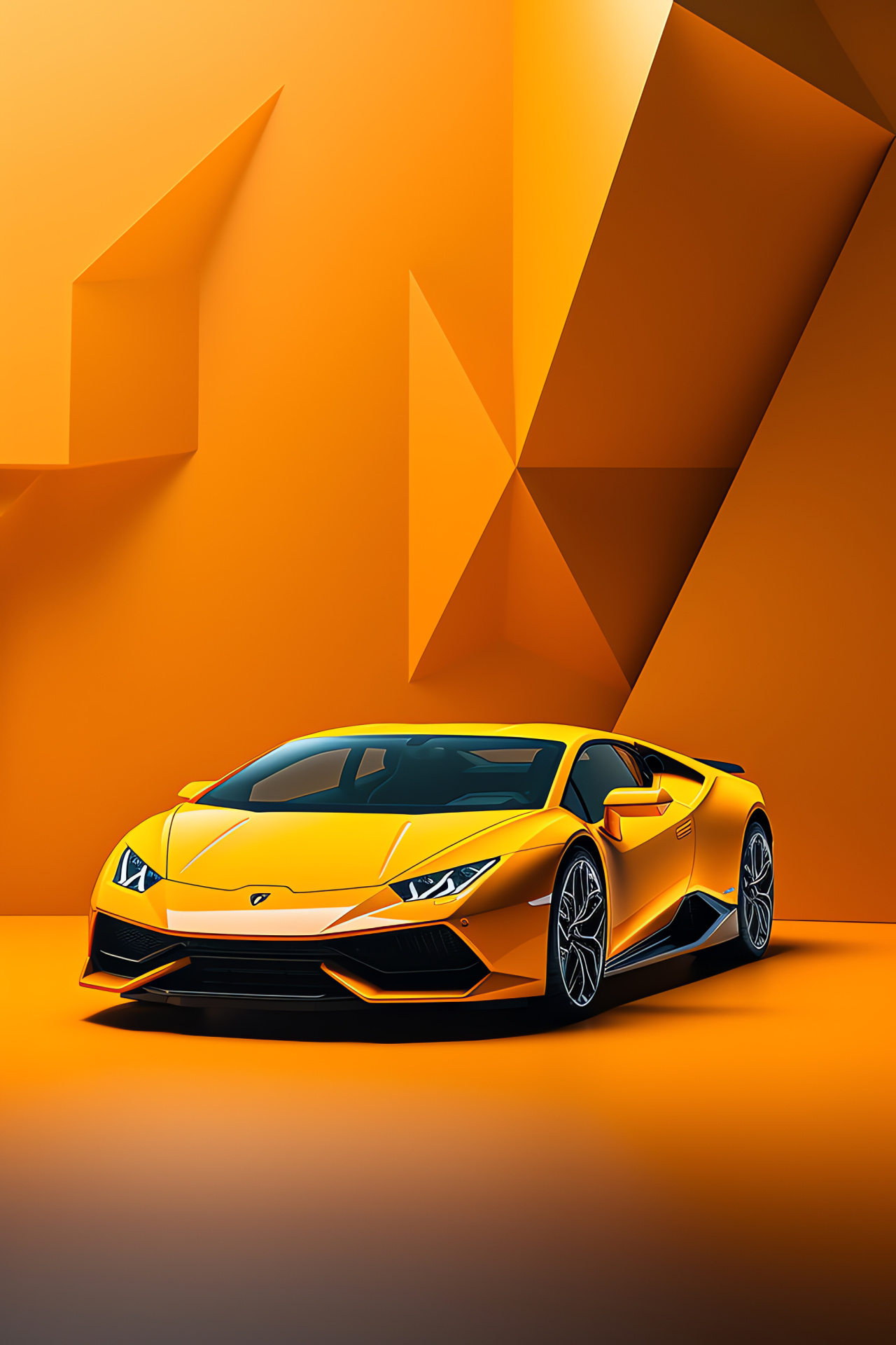 Lamborghini backdrop, Two-tone contrast, Design minimalism, Visual boldness, Artful composition, HD Phone Wallpaper