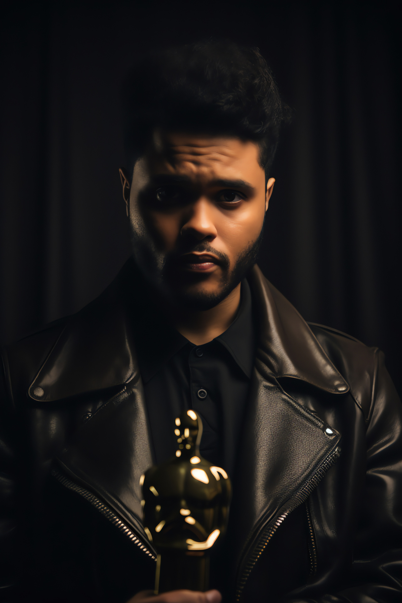 Artist The Weeknd, Celebrity look, Music industry hairstyle, Facial hair, Leather apparel, HD Phone Wallpaper