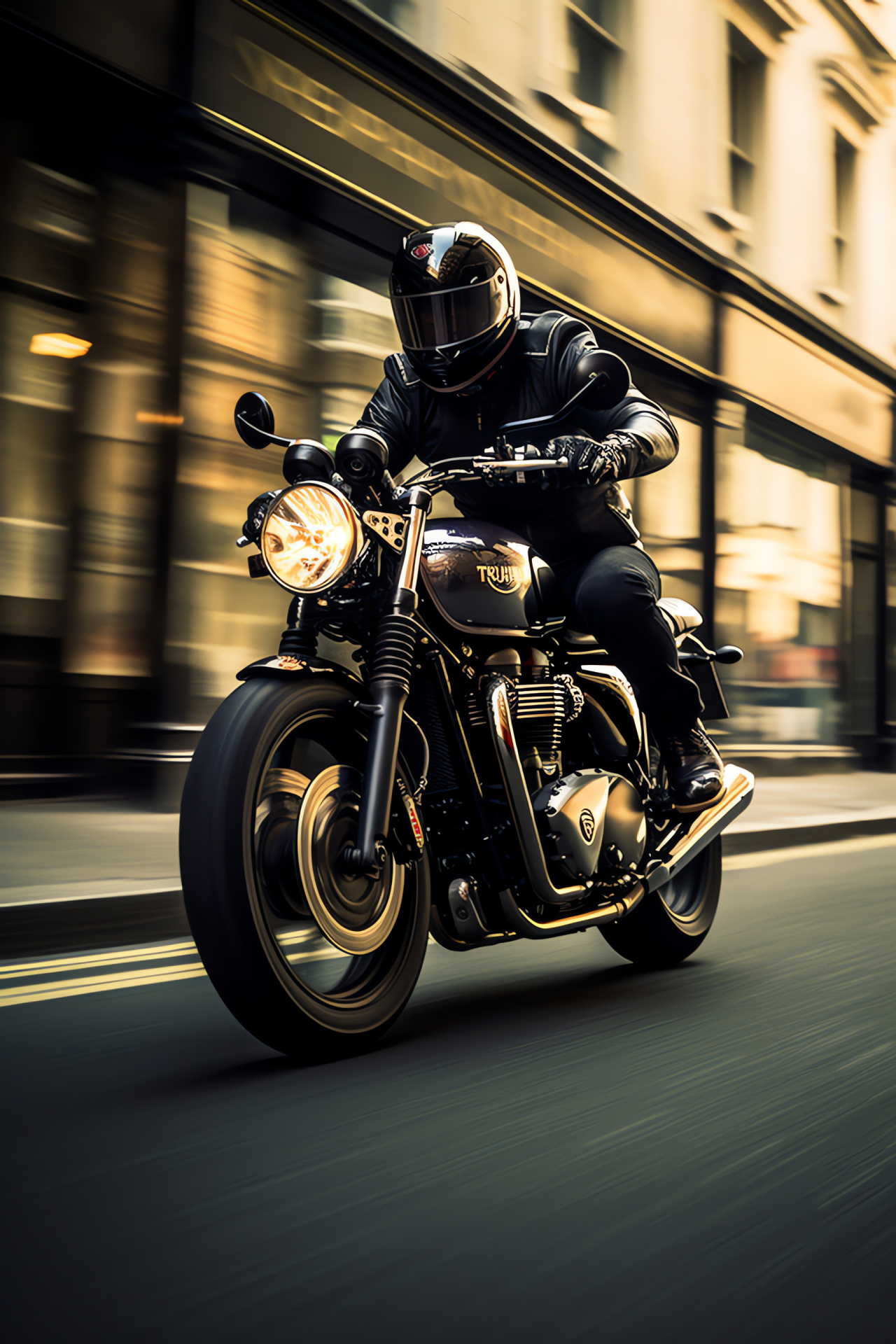 Triumph Bonneville motorcycle, Retro British motorbike, London city energy, Triumph two-wheeler, Rock and roll spirit, HD Phone Wallpaper