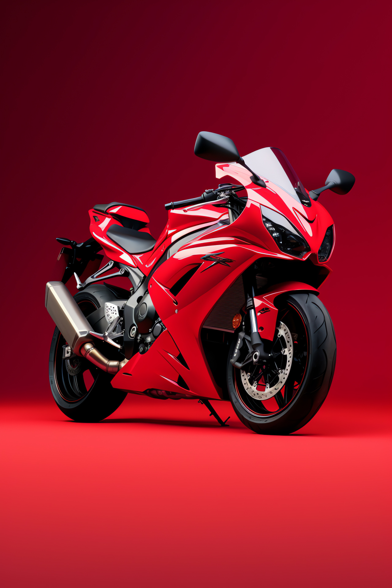 Suzuki GSX-R1000 2017, Elevated race shot, Vibrant red form, Performance bike, Monochrome setting, HD Phone Image