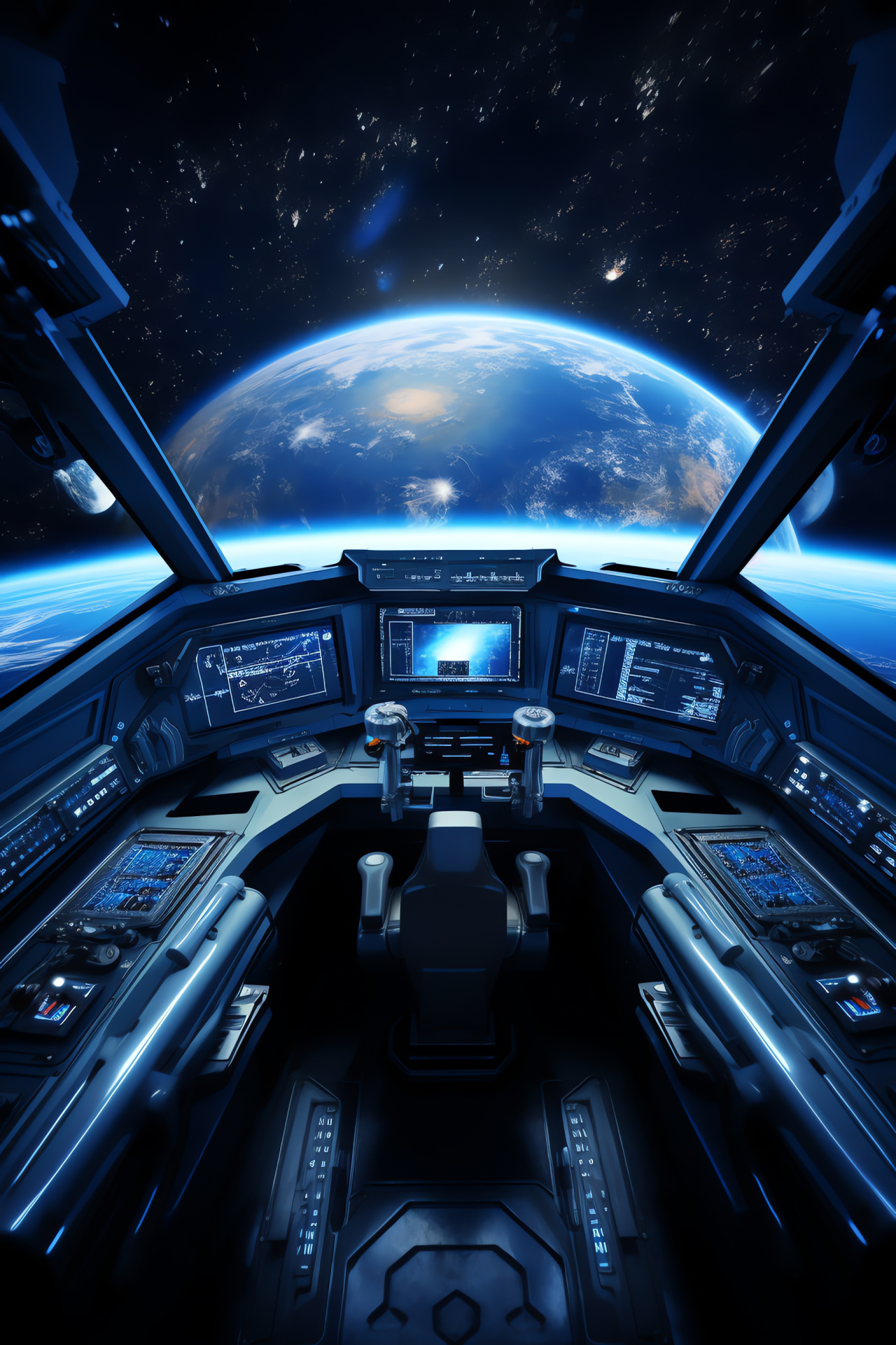 Cosmic command center, Stellar vista, Celestial twinkle, Deep space perspective, Galactic luminescence, HD Phone Image