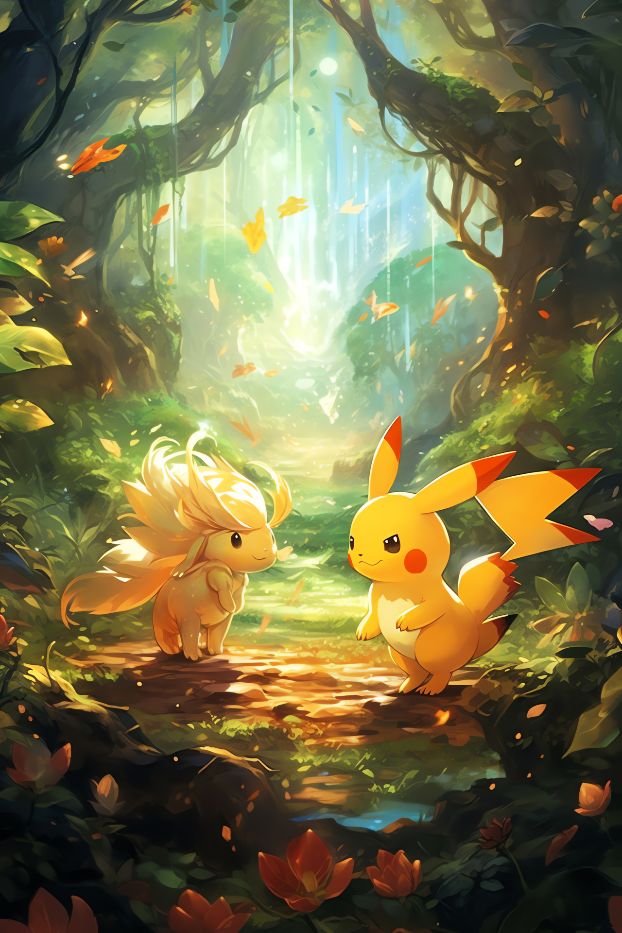 Pokemon Mystery Dungeon tale, Pikachu lead, Charmander partner, Tactical combat, Wilderness clash, HD Phone Wallpaper