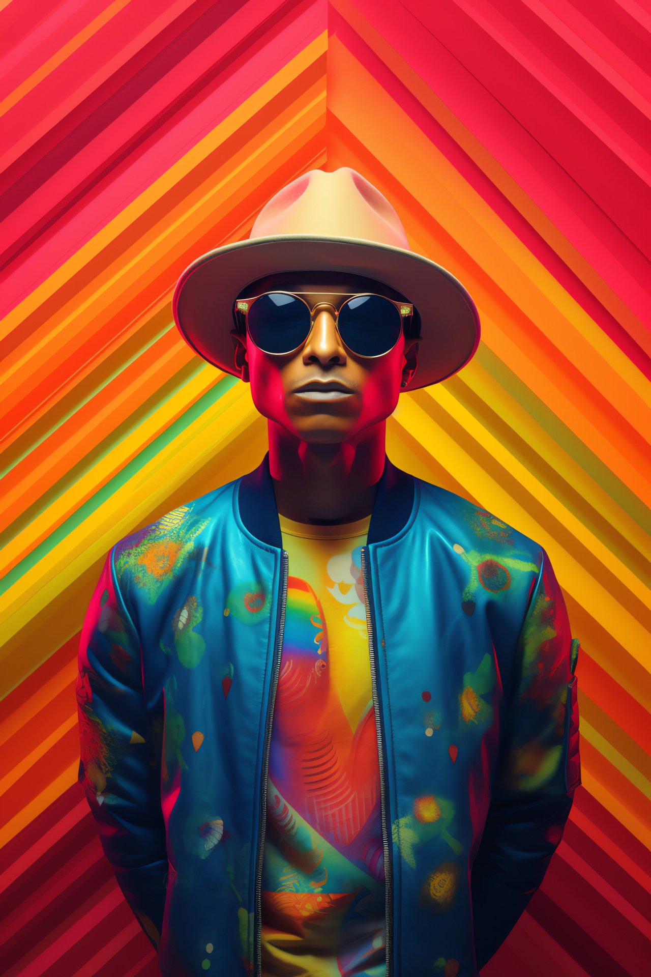Musical genius Pharrell, Performer profile, Singer-songwriter, Concert microphone, Studio ambiance, HD Phone Wallpaper