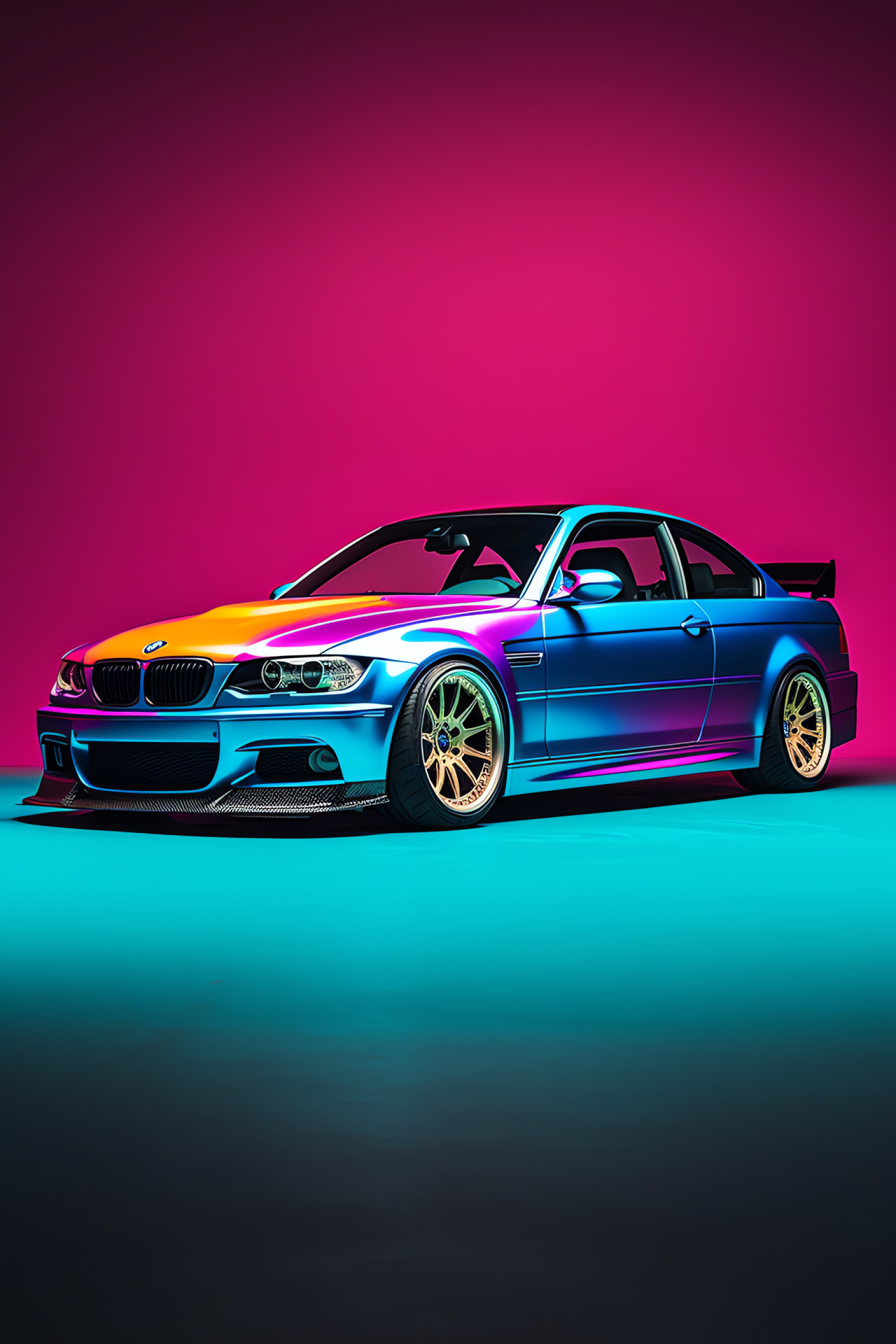 BMW M3 modification, German engineered coupe, Custom triple-tone, Ground-skimming design, Sportive demeanor, HD Phone Image