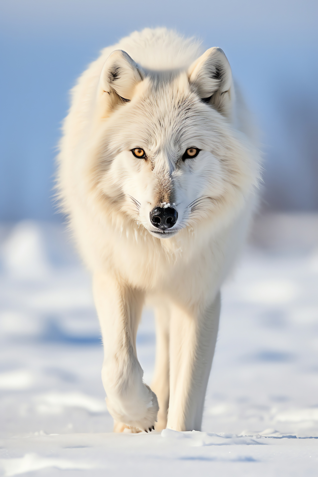 Arctic Wolf, predator, Arctic wildlife, canid species, ice-covered habitat, HD Phone Image