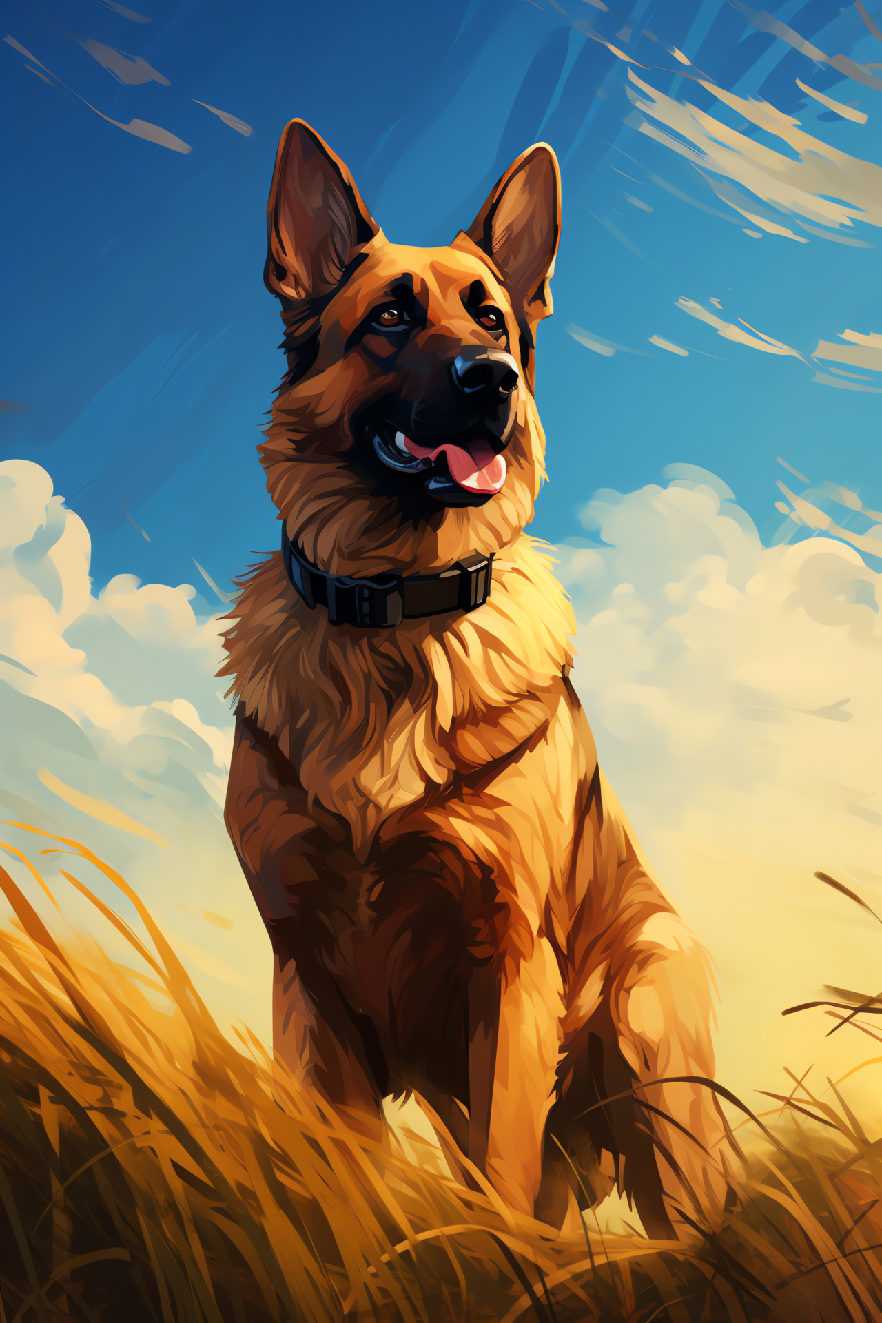 German Shepherd duty, Police canine, Tan-guard fur, Protective stance, Strong companion, HD Phone Wallpaper