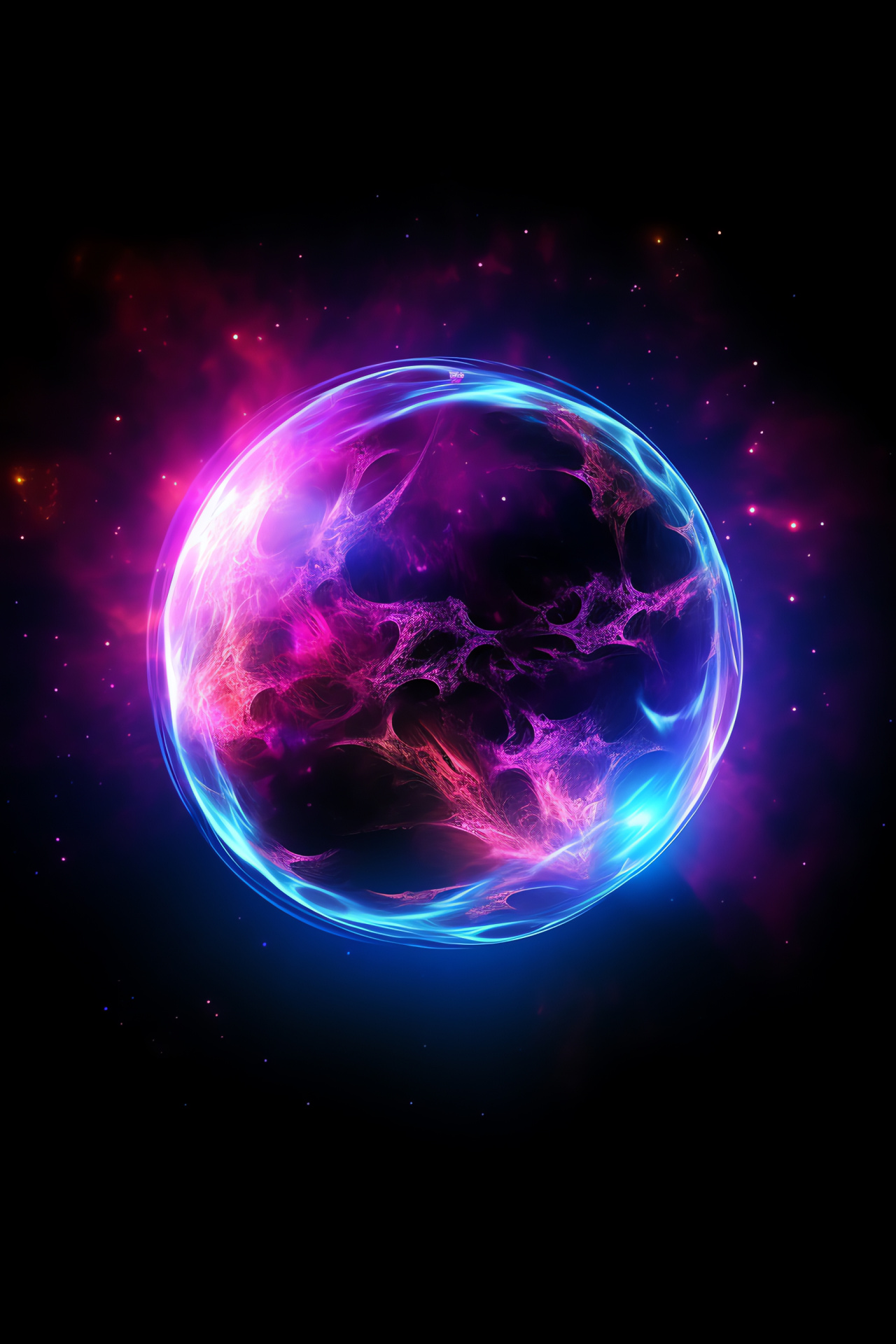 Planet Eclipse, Universe Spectrum, Turquoise Highlight, Lavender Tint, Space Ambiance, HD Phone Wallpaper