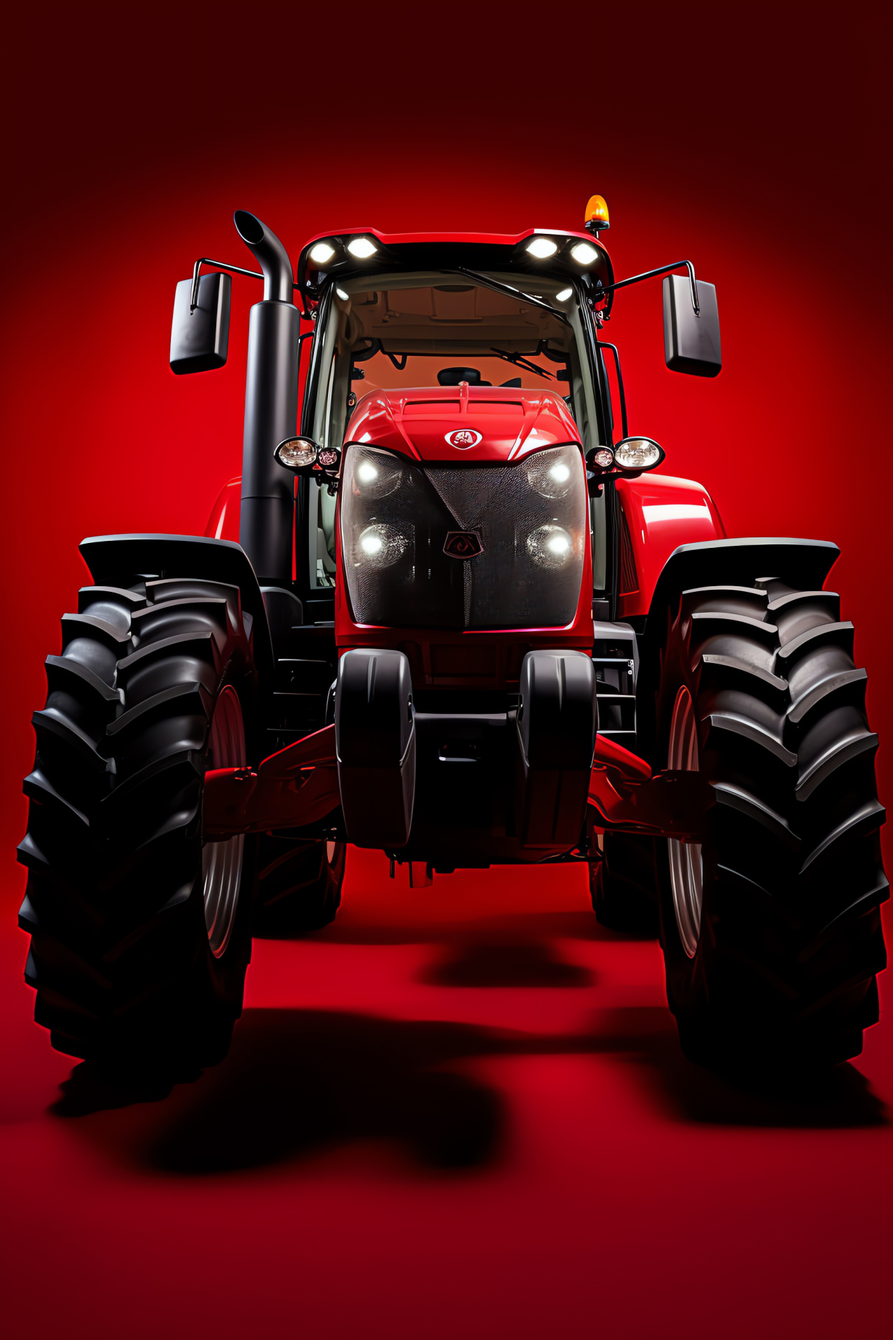 Case IH Magnum tractor, Farm industry icon, Vibrant red power, Elevated machine view, Agricultural strength showcase, HD Phone Image