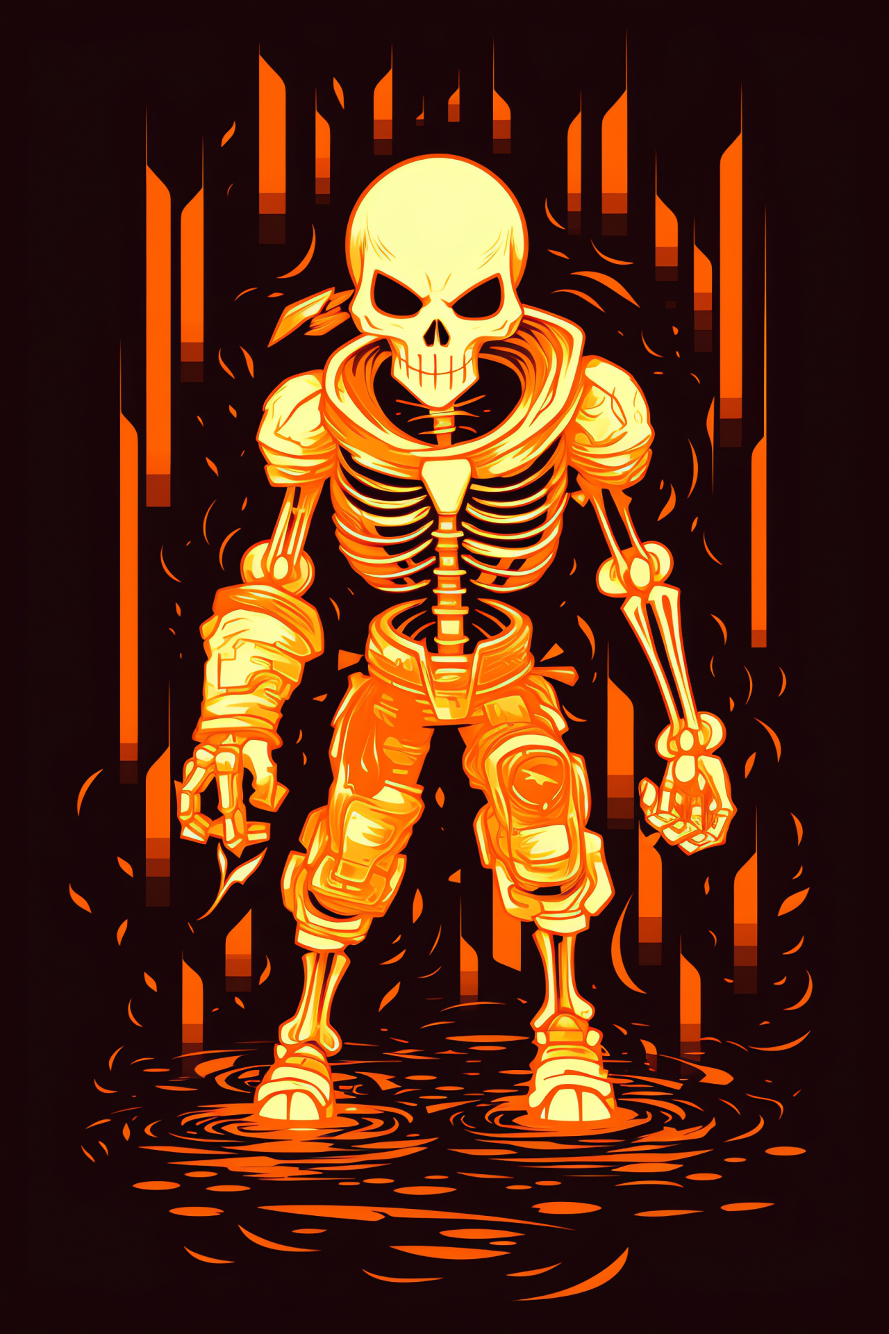 Undertale's Papyrus, HD game art, Lanky skeleton, Blue garment accent, Master Papyrus poise, HD Phone Image