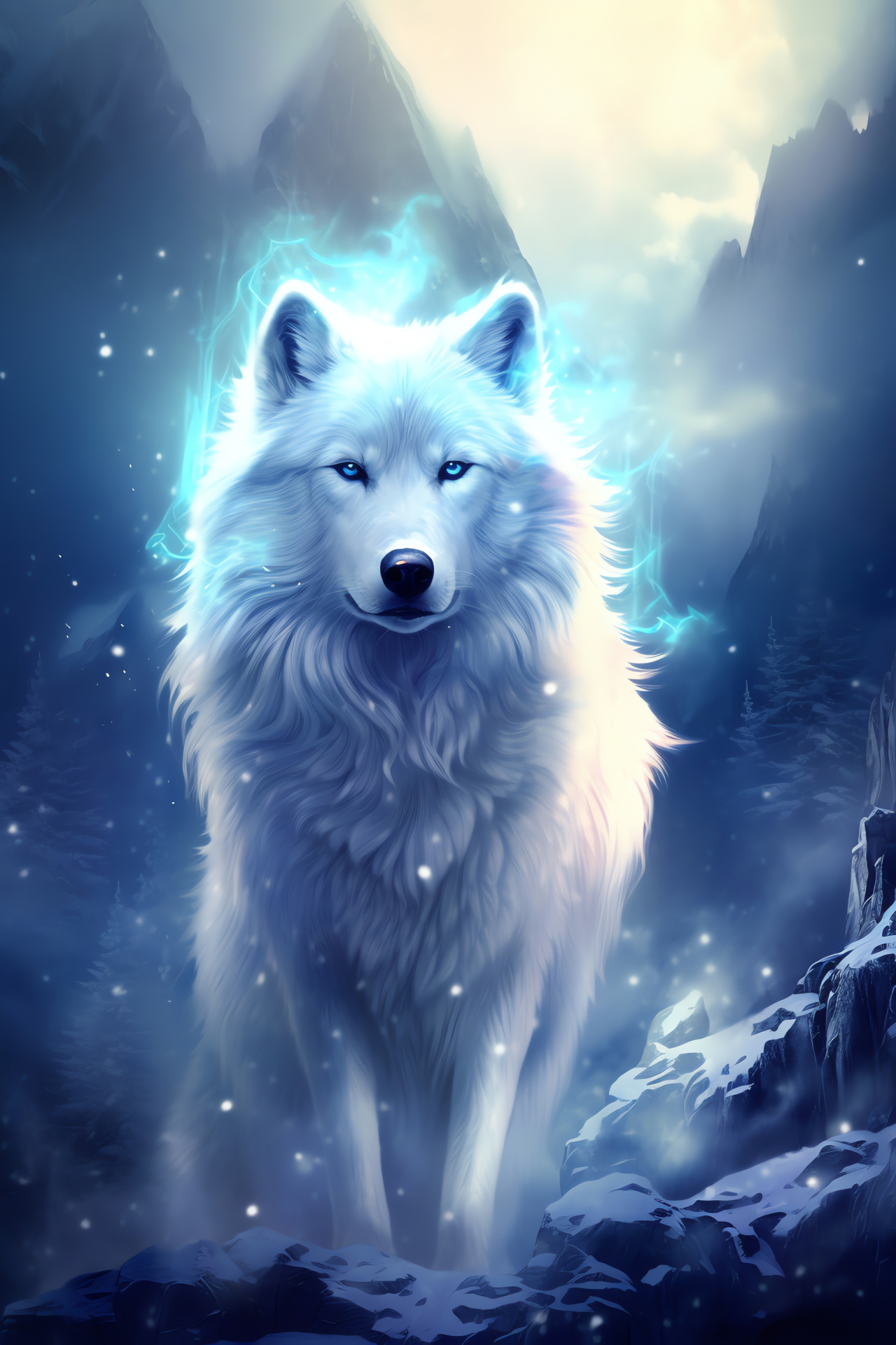 Spirit Wolf, Majestic canid, Arctic animals, Wild predators, Northern terrains, HD Phone Wallpaper