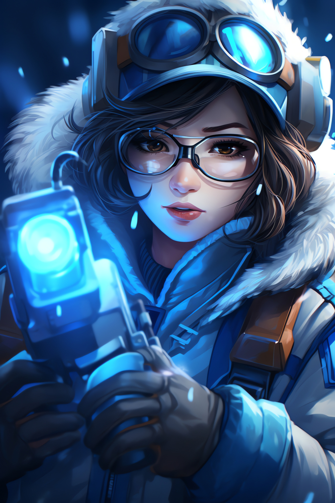 Overwatch's climatologist Mei, Science-based character skill, Icy scene of action, Gaming scene with ice, Overwatch hero abilities, HD Phone Image