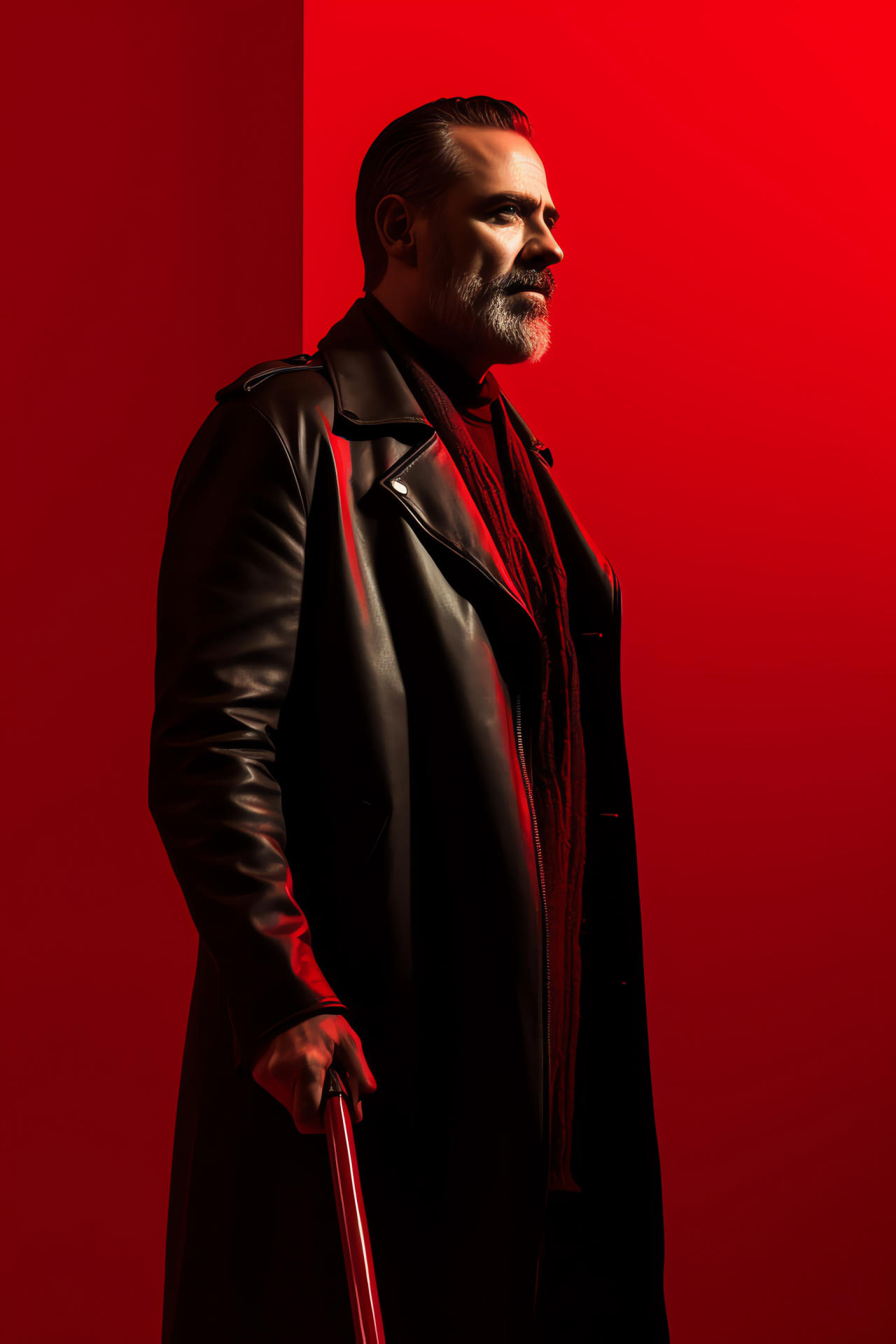 Negan persona, Apocalyptic series, Villainous character, Dark brown eyes, Fierce look, HD Phone Wallpaper