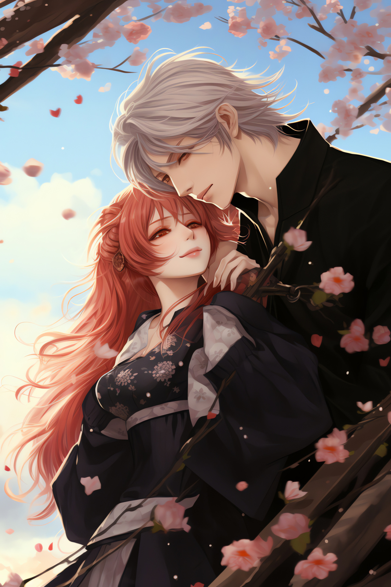 Mystic Messenger game, Virtual cherry blossoms, Avatar MC, Zen's romance, Digital encounter, HD Phone Image