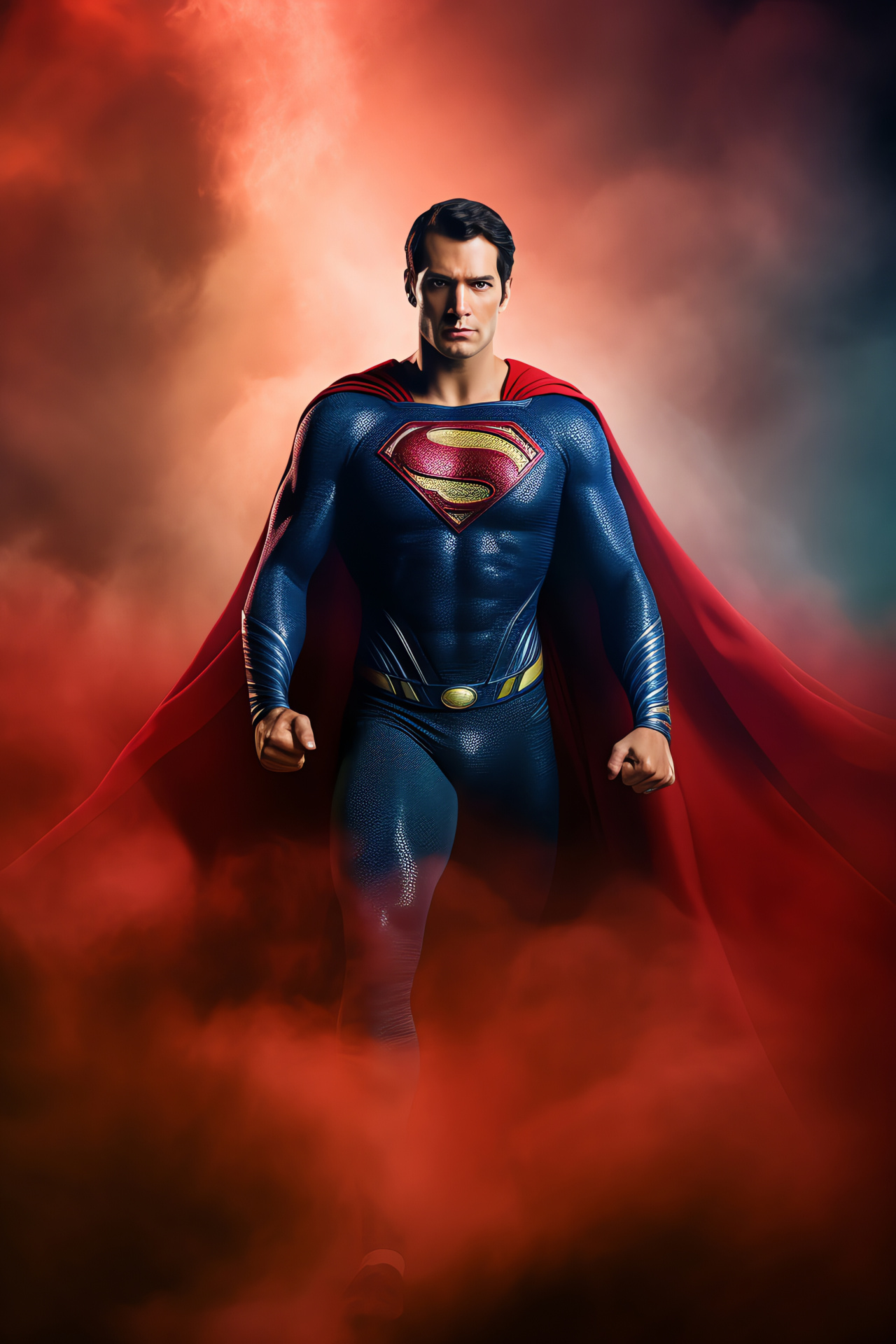 Superman, Flyer's cape, Heroic gaze, Comic resolve, Metropolis savior, HD Phone Wallpaper