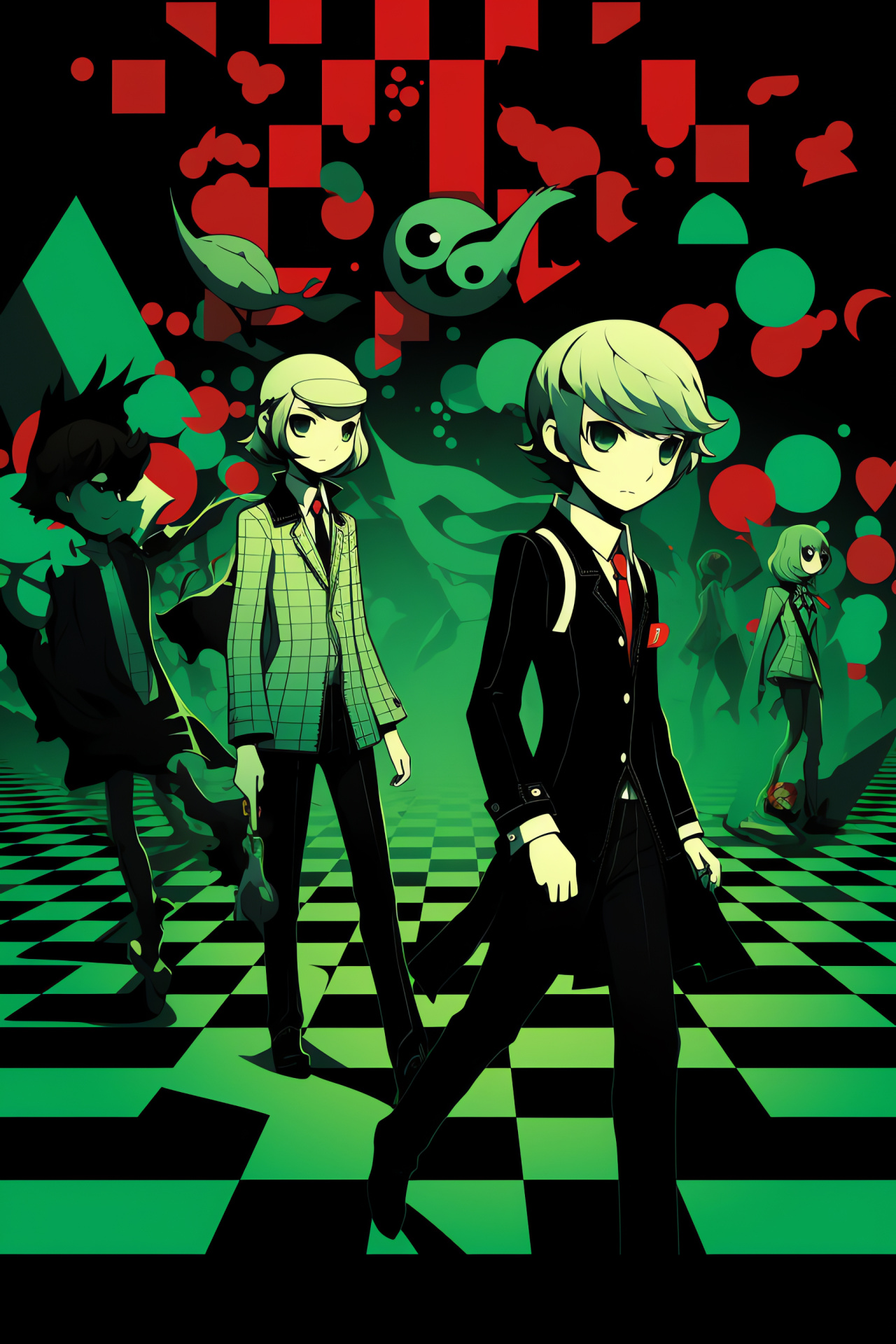 Persona Q gameplay, Intriguing plot, Mitsuru Kirijo in charge, Akihiko Sanada strength, Battle mechanics, HD Phone Image
