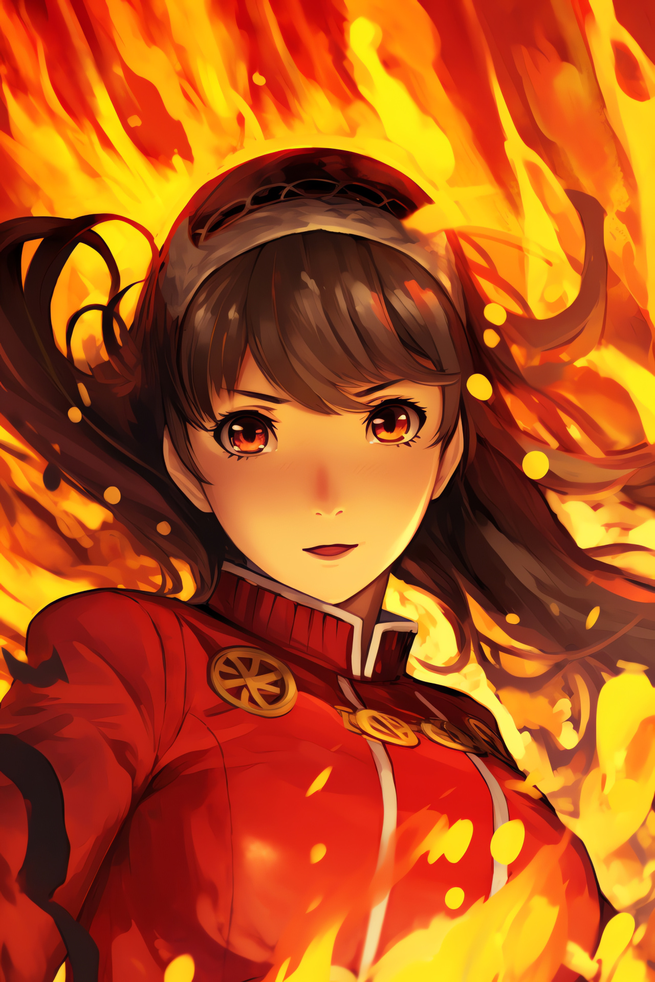 Persona 4 imagery, Yukiko Amagi highlight, blazes effect, thermal sensation, Amagi Inn reference, HD Phone Wallpaper