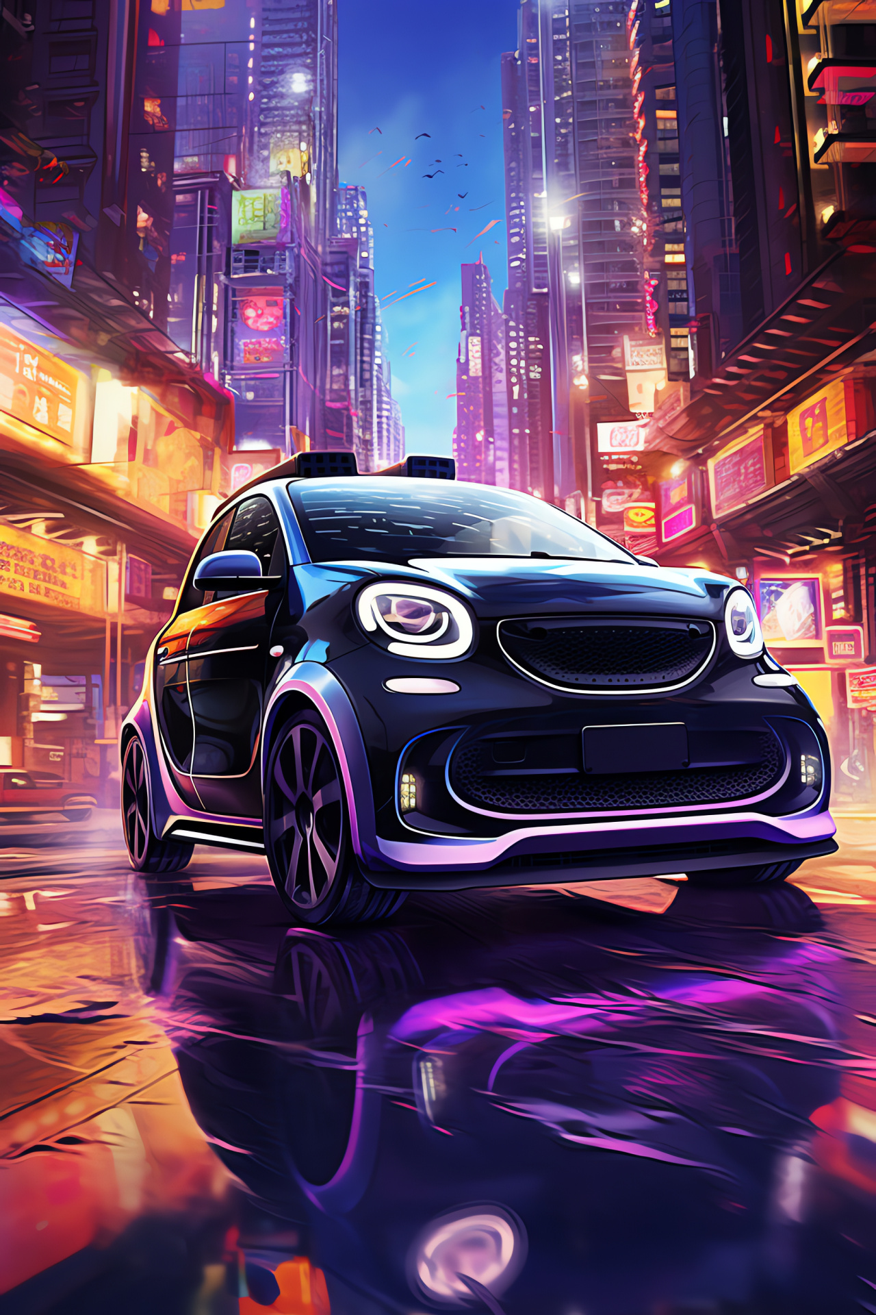 Smart ForFour Electric Drive, Urban mobility, Compact vehicle, Electrical innovation, Futuristic transportation, HD Phone Image