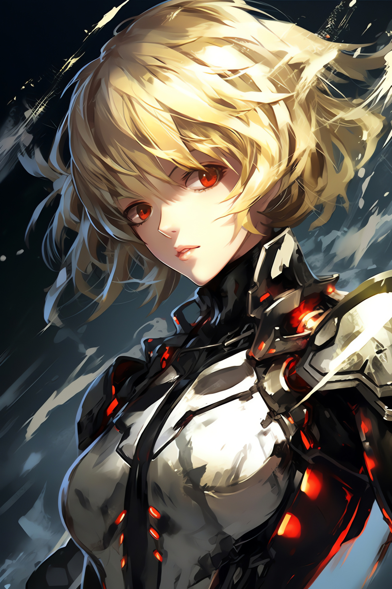 Aigis, Combat engagement, Mechanical precision, Futuristic machinery, Intent gaze, HD Phone Wallpaper