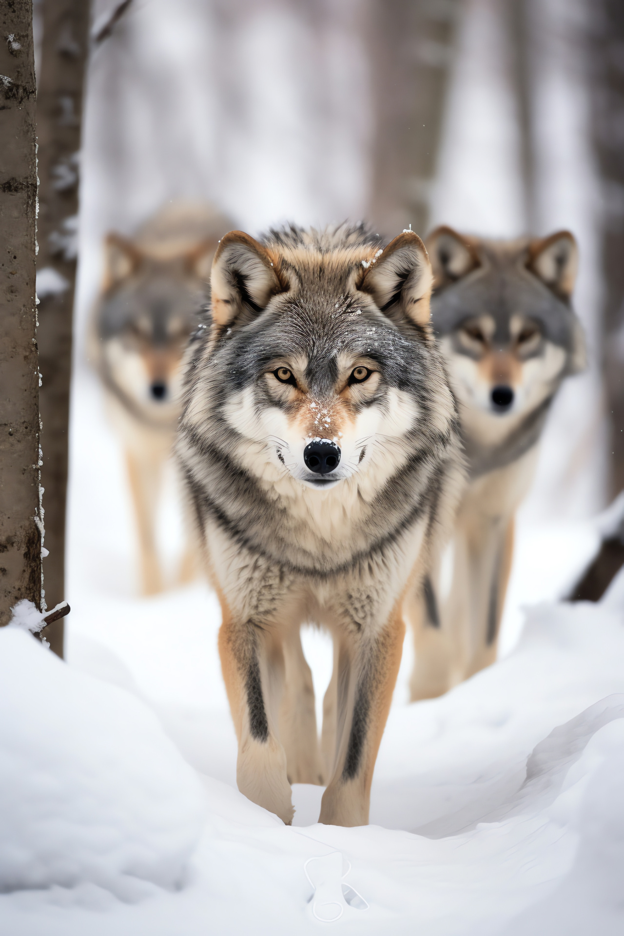 Kamchatka wolves, Canine pack, Russian wildlife, Timber wolves, Forest dwellers, HD Phone Image