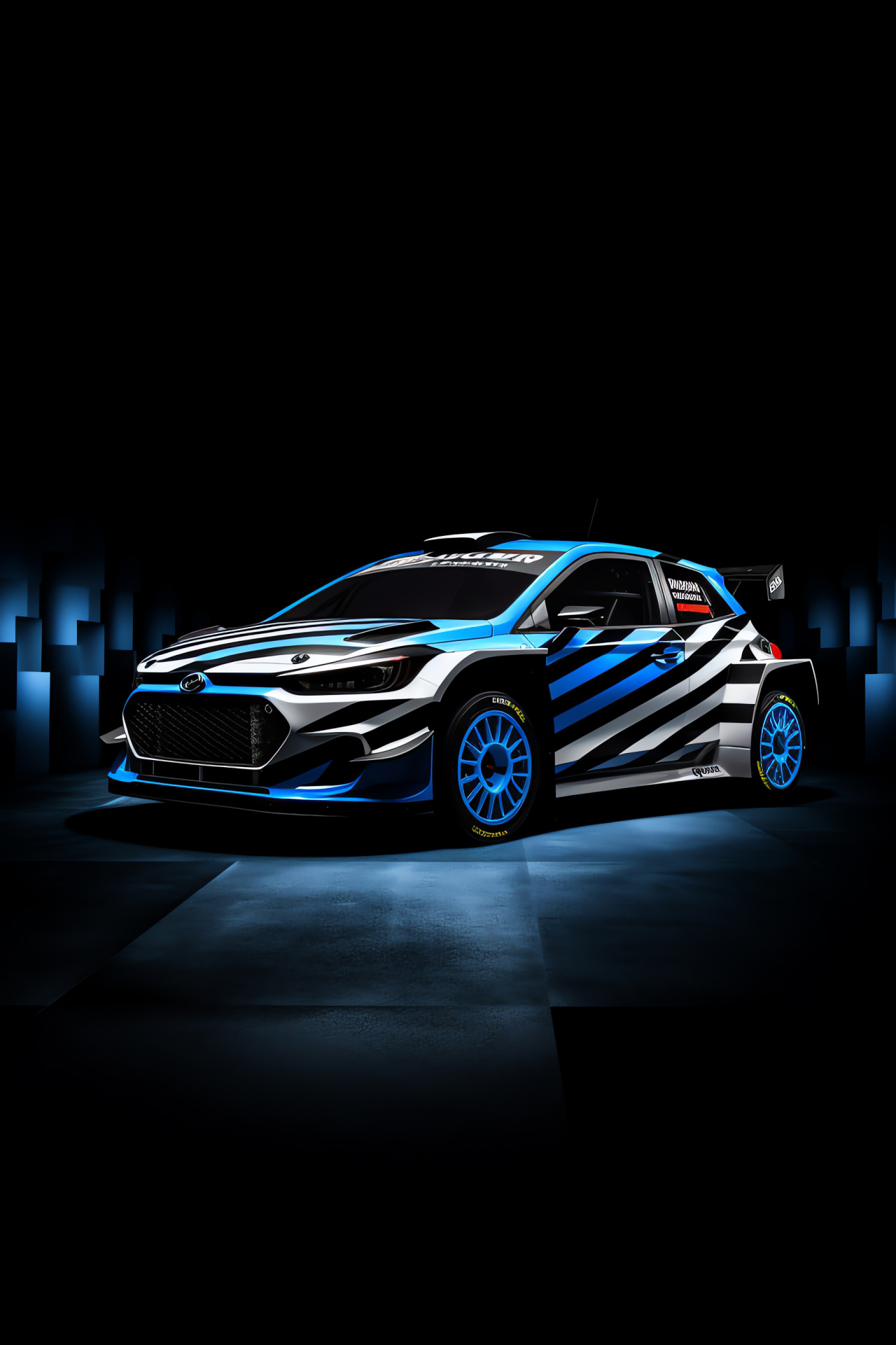 Hyundai i20 Coupe WRC, Rally championship, Racing automobile, Competitive sports car, Dynamic livery design, HD Phone Wallpaper
