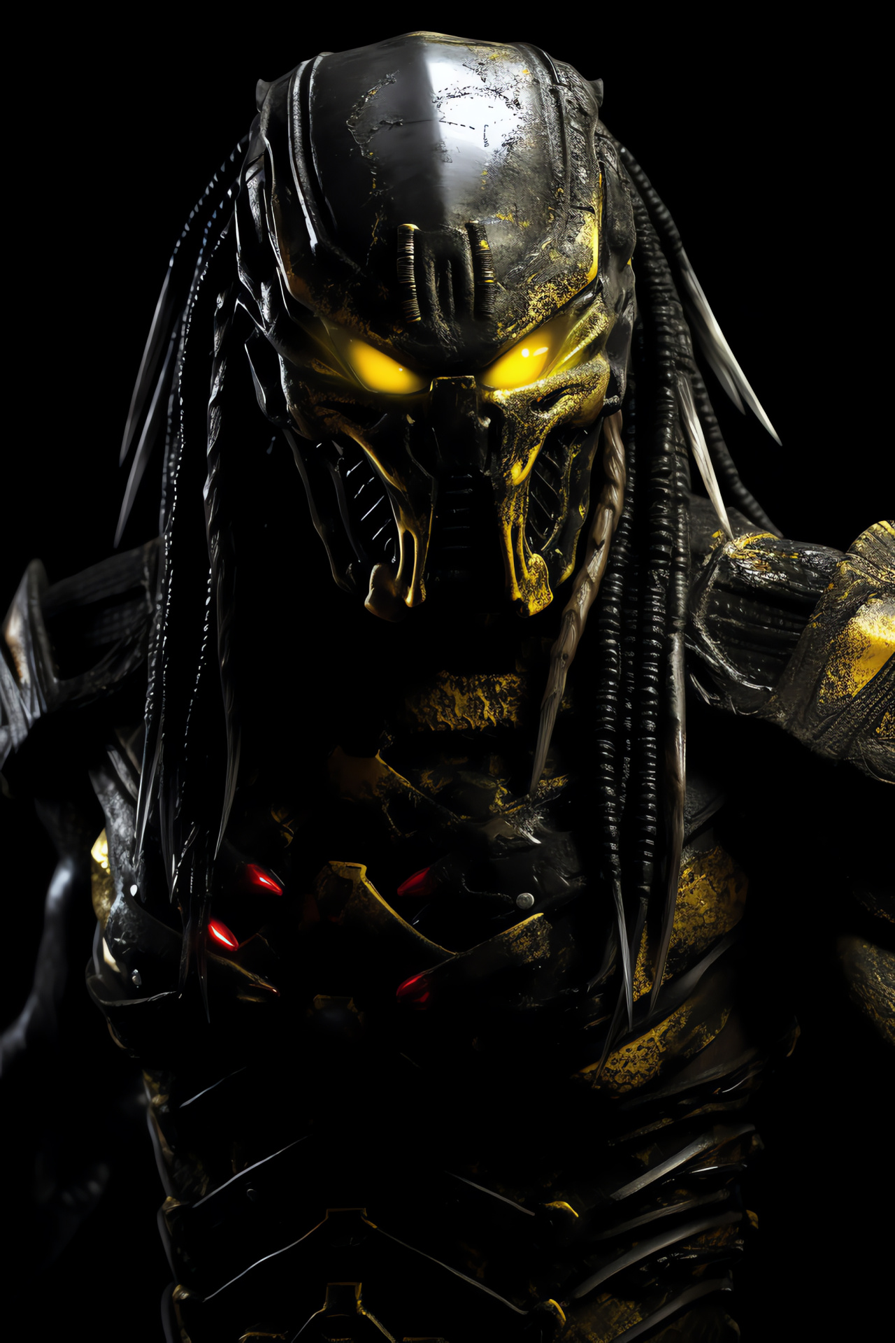 Yautja species, Menacing glower, Extraterrestrial predator, Covert stance, Sculpted figurine, HD Phone Wallpaper