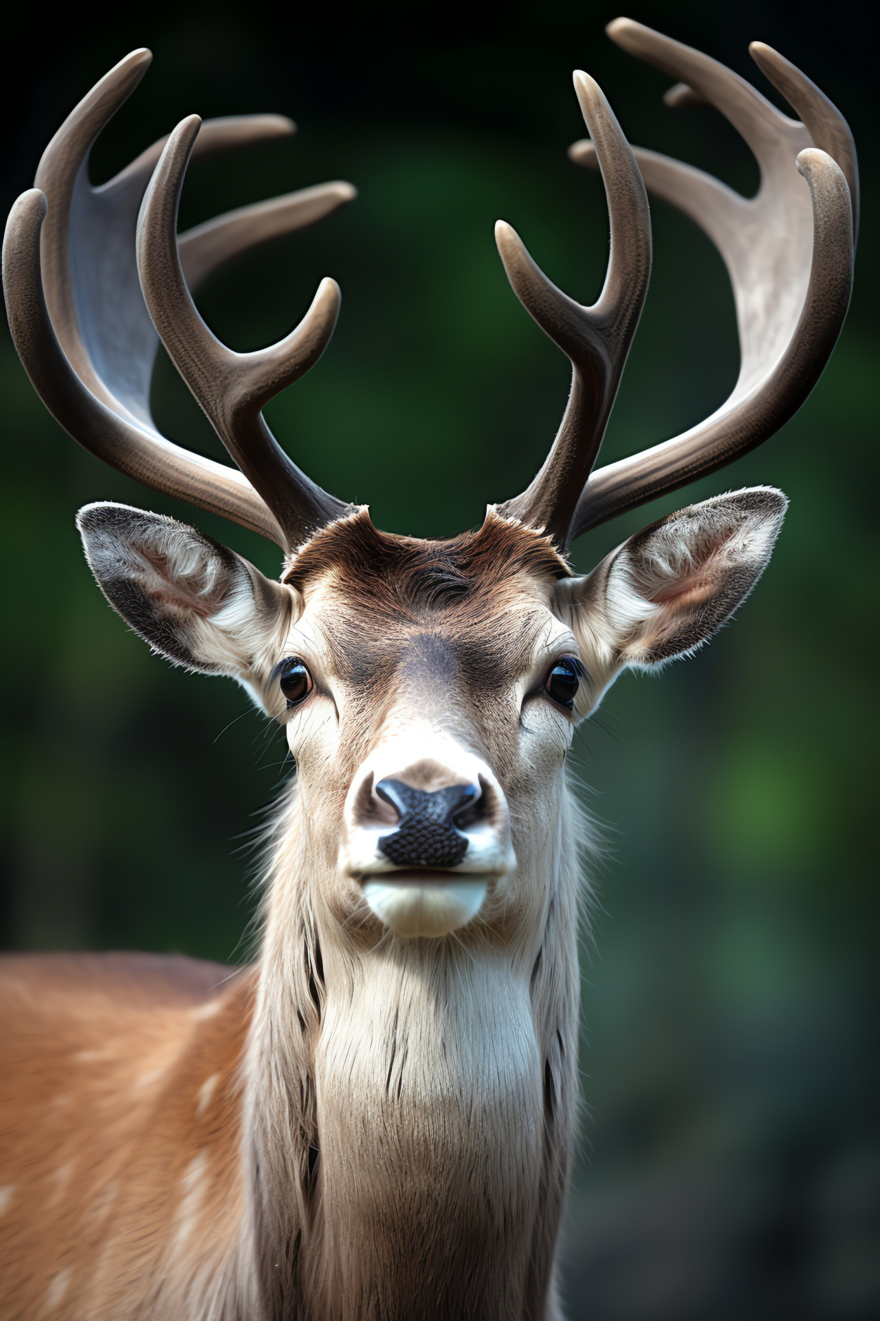 Reindeer close-up, arctic fauna, wildlife gaze, cervid species, natural monochrome backdrop, HD Phone Image